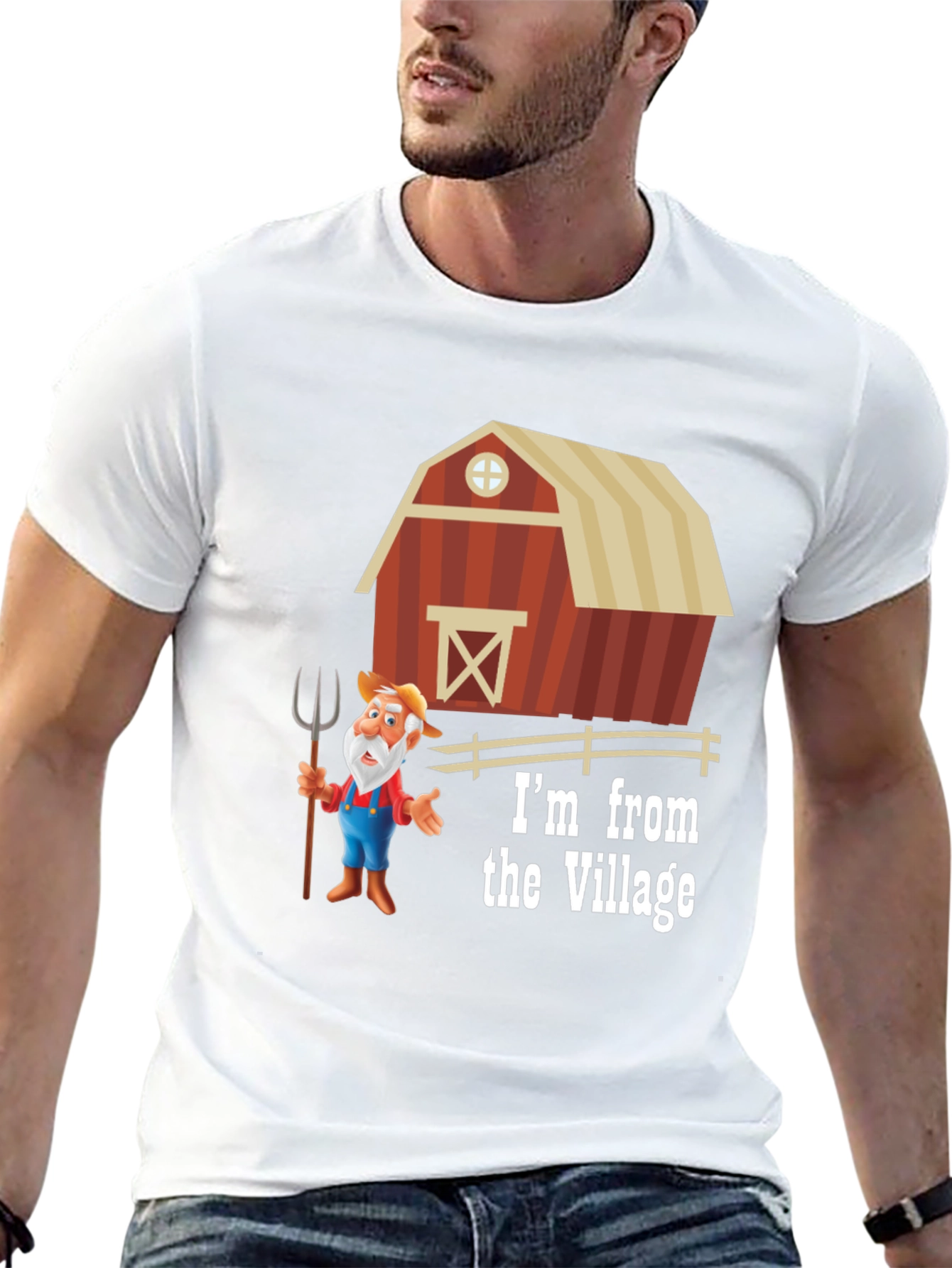 Village Cartoon Farmer T-Shirt
