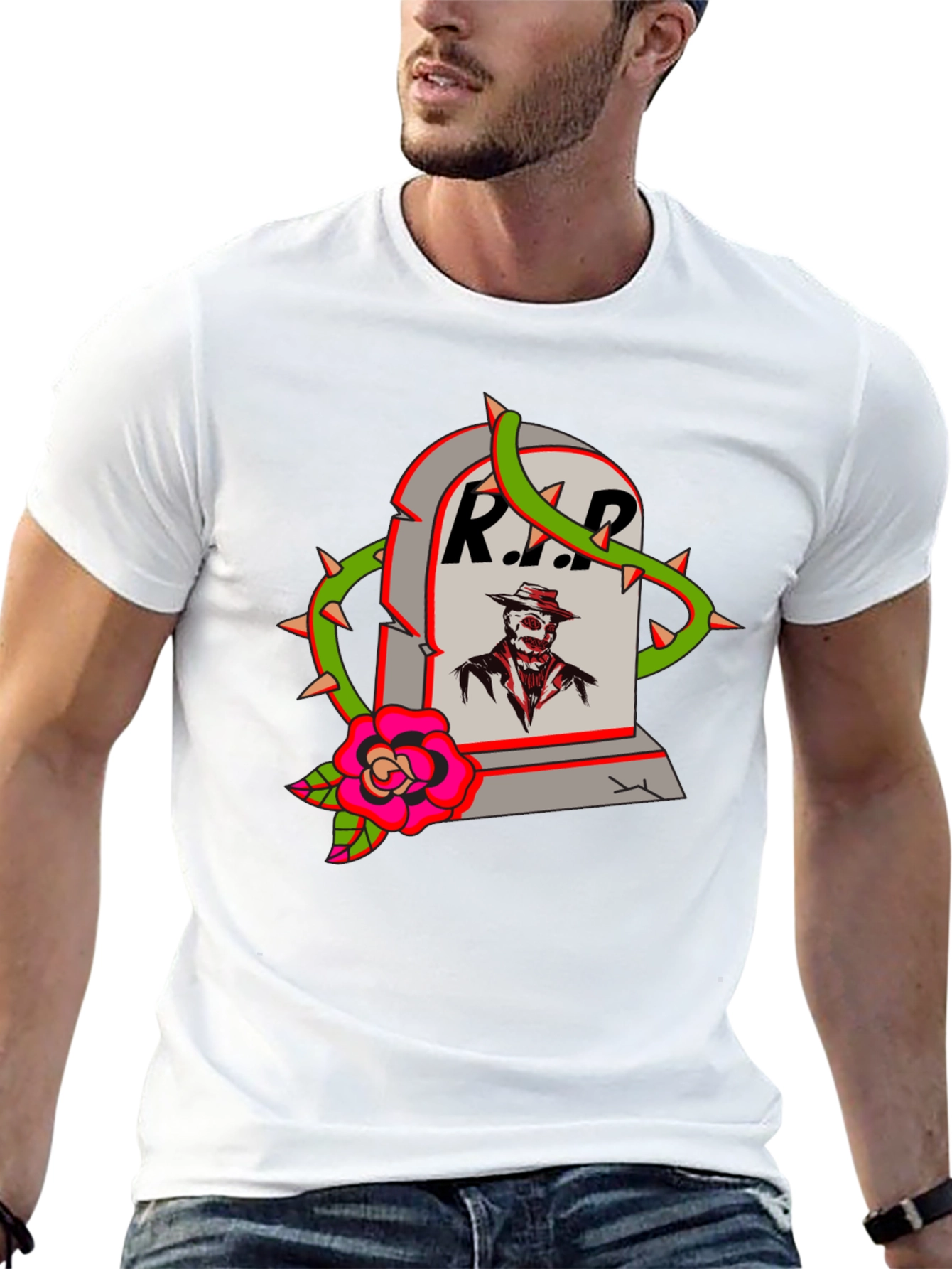 RIP Tombstone Graphic T-Shirt - Spooky Streetwear