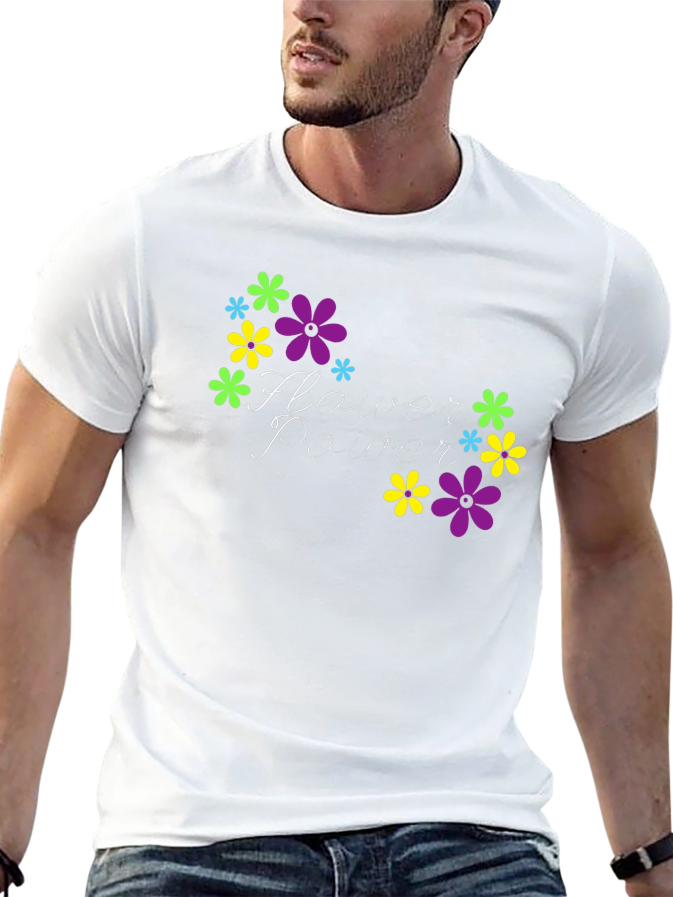 Flower Power Black T-Shirt