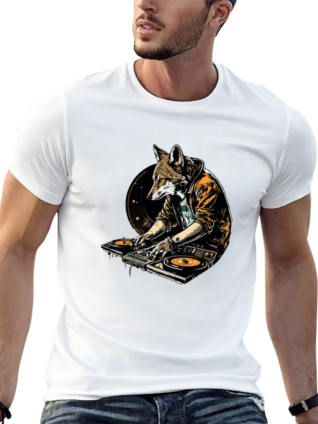 DJ Fox Graphic T-Shirt - Unique Animal Design