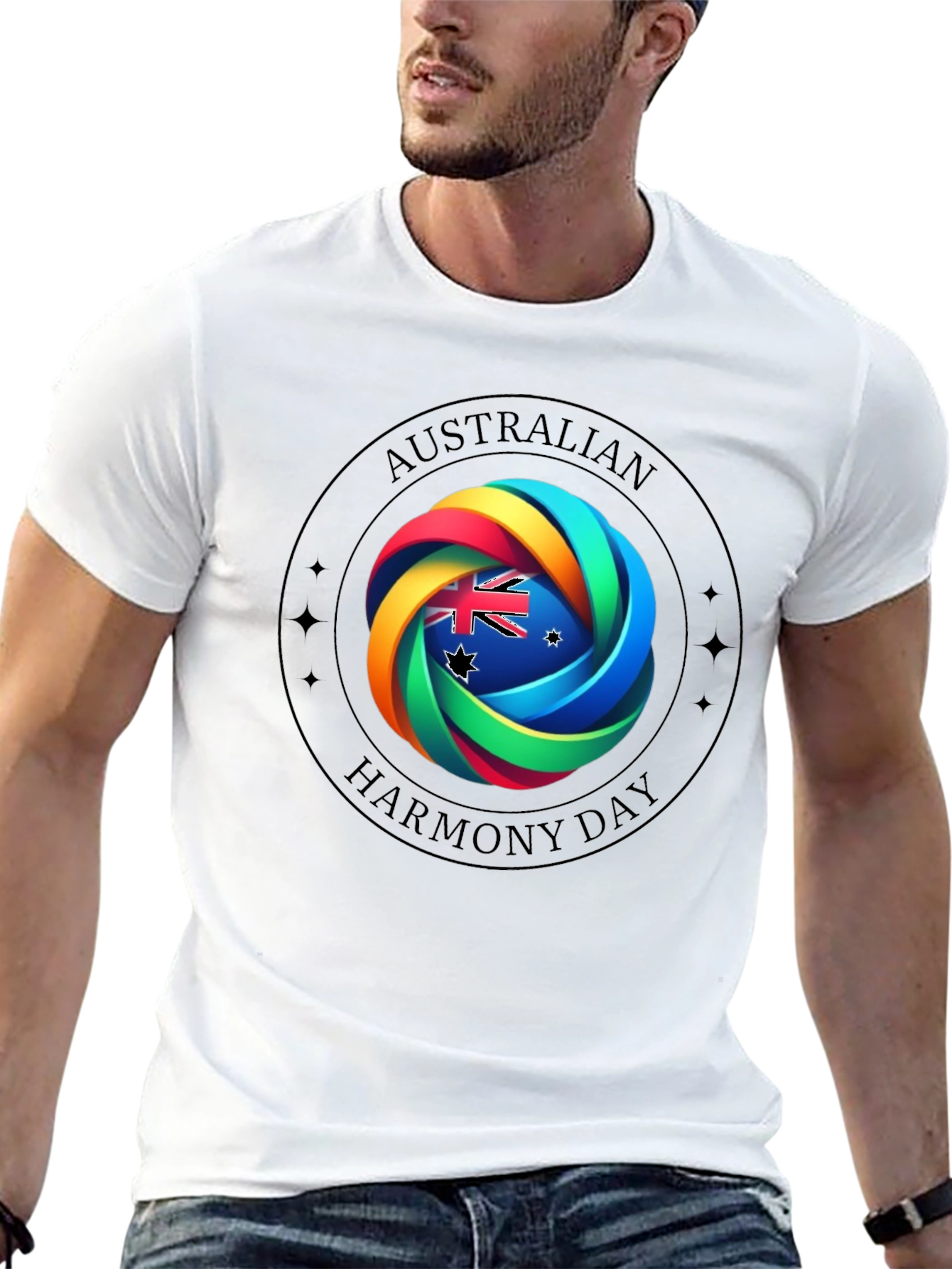 Australian Harmony Day Black T-Shirt