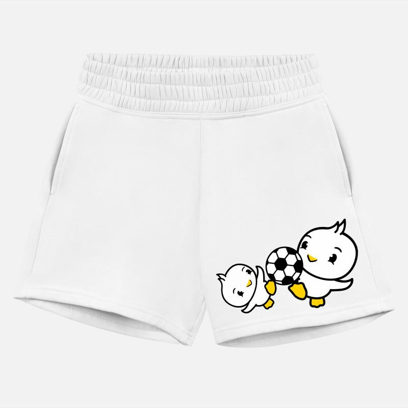 2 Birds two Playing Soccer Together Fun Ball Sport