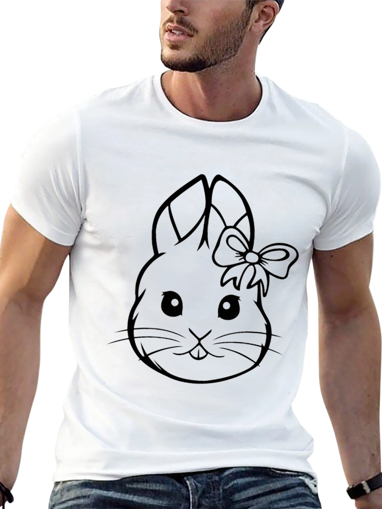 Bunny Bow Graphic Tee - Black