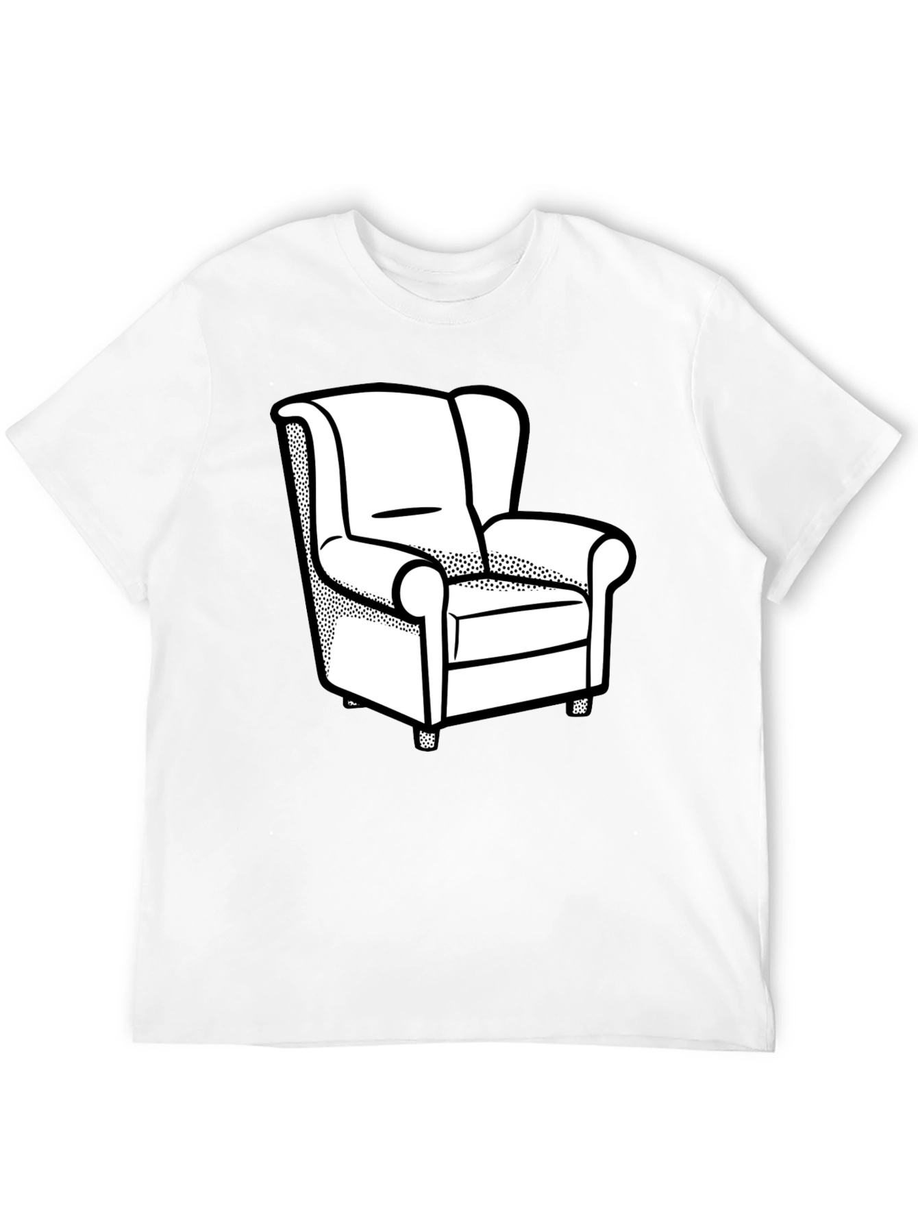 Novelty Armchair Graphic Print Black T-Shirt