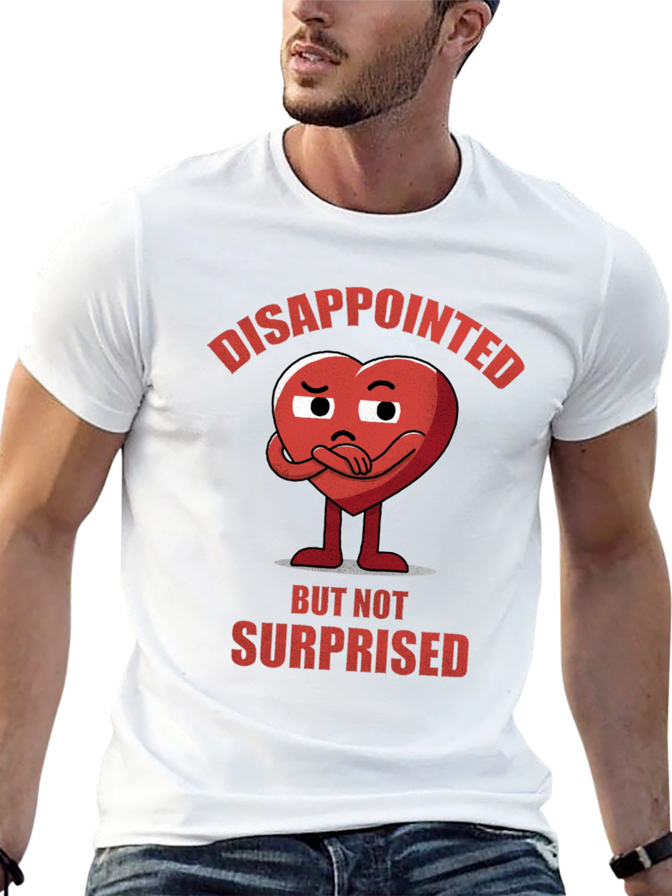 Disappointed Heart Graphic T-Shirt - Express Your Mood