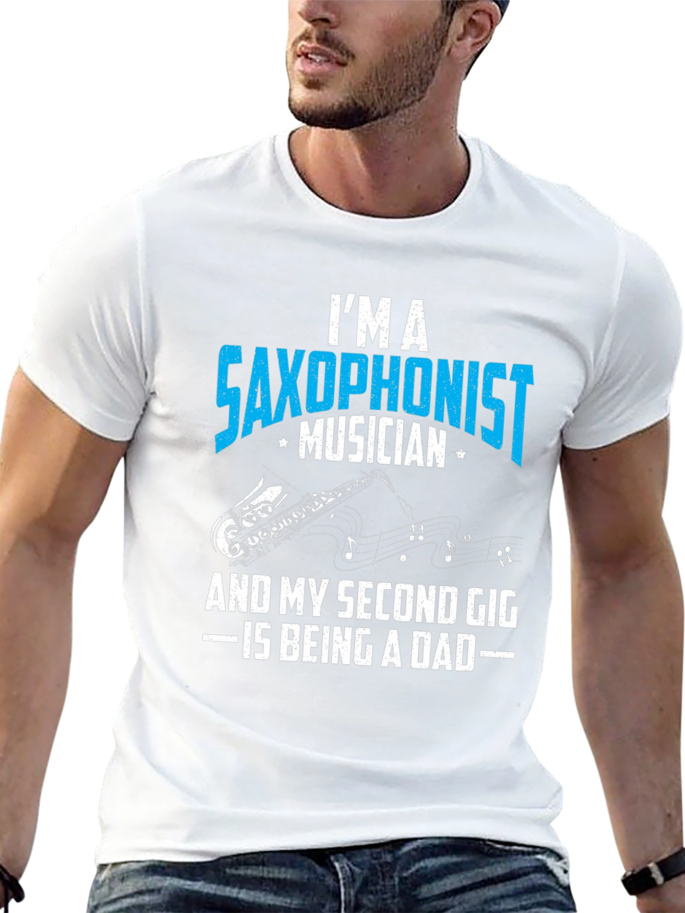 Saxophonist Musician Dad Graphic T-Shirt
