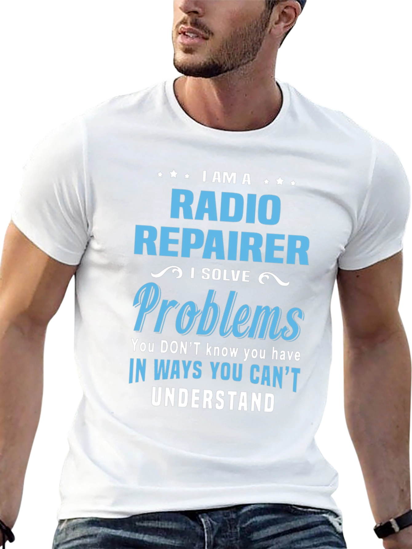Radio Repairer T-Shirt: I Solve Problems Funny Tee