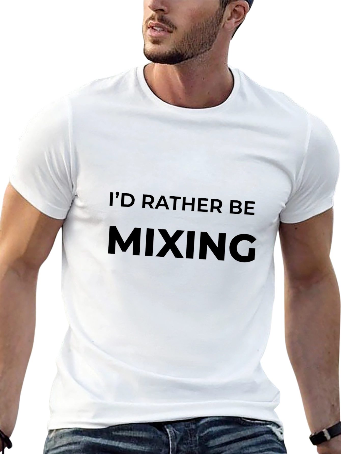 Id Rather Be Mixing T-Shirt - Black Crew Neck
