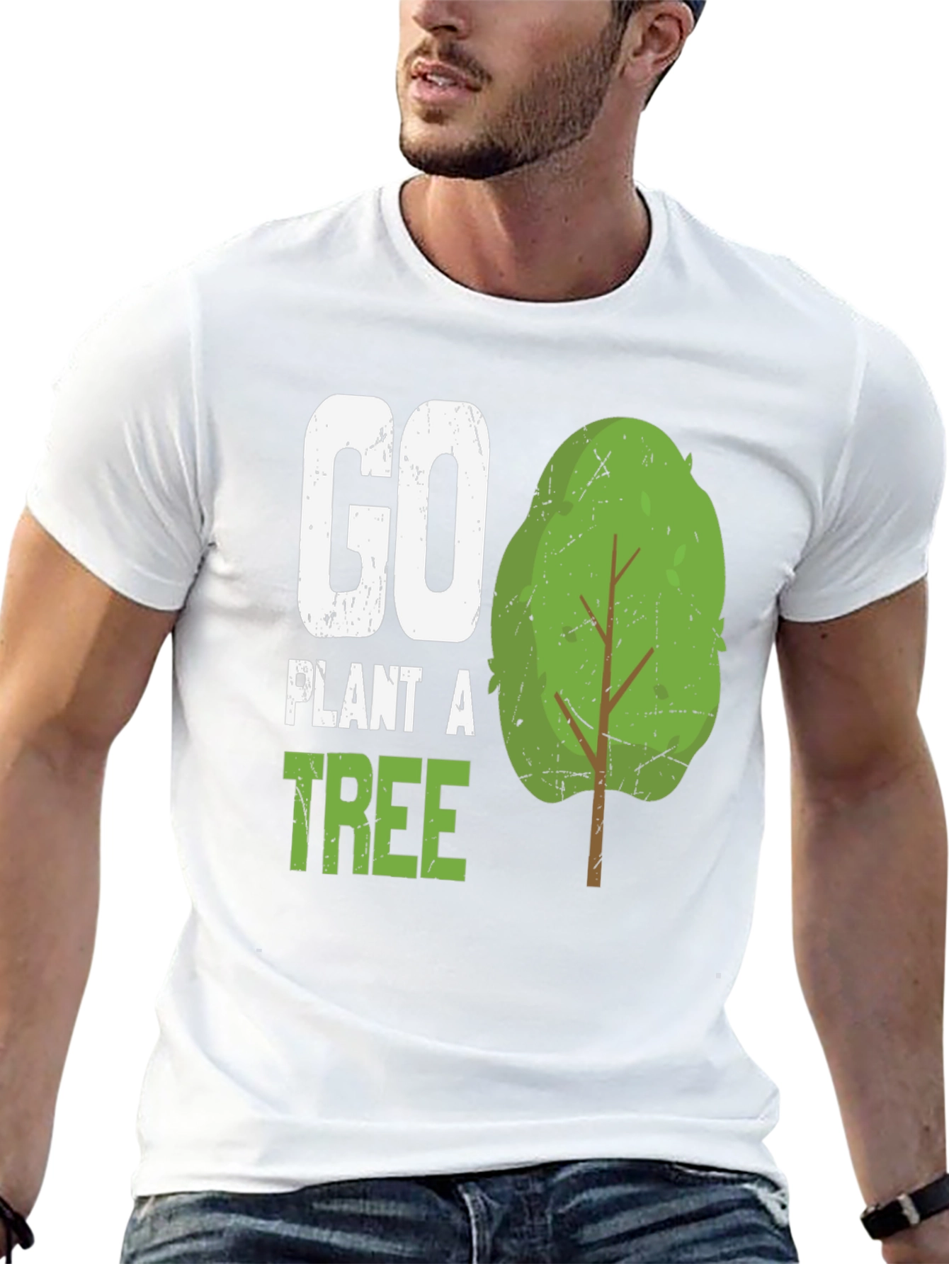 Go Plant A Tree Graphic Tee - Eco-Friendly Shirt