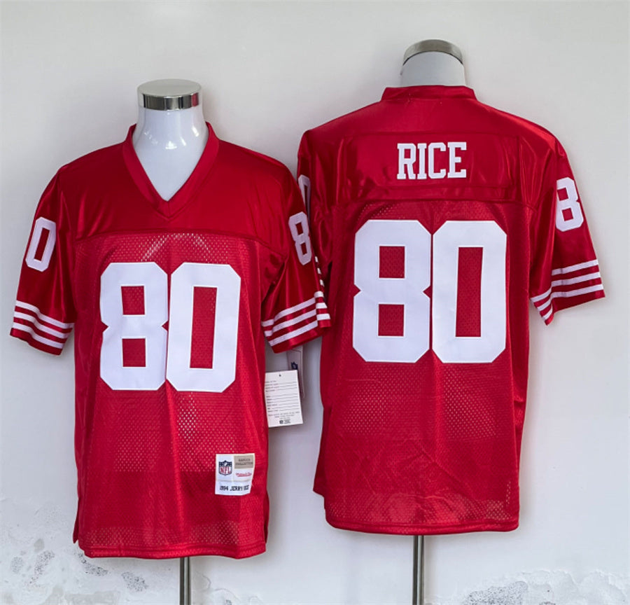 Men's San Francisco 49ers Jerry Rice Mitchell & Ness Scarlet Legacy Replica Player Jerseys