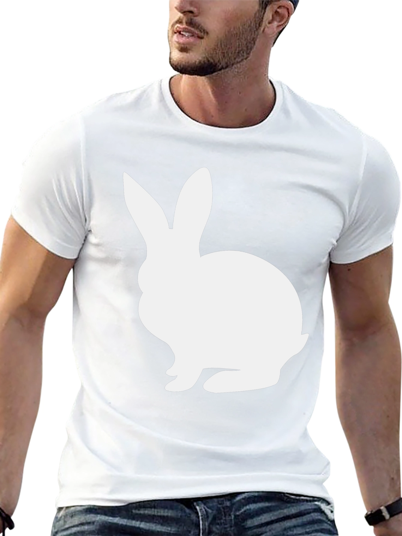 White Rabbit Graphic Tee - Black Cotton Blend