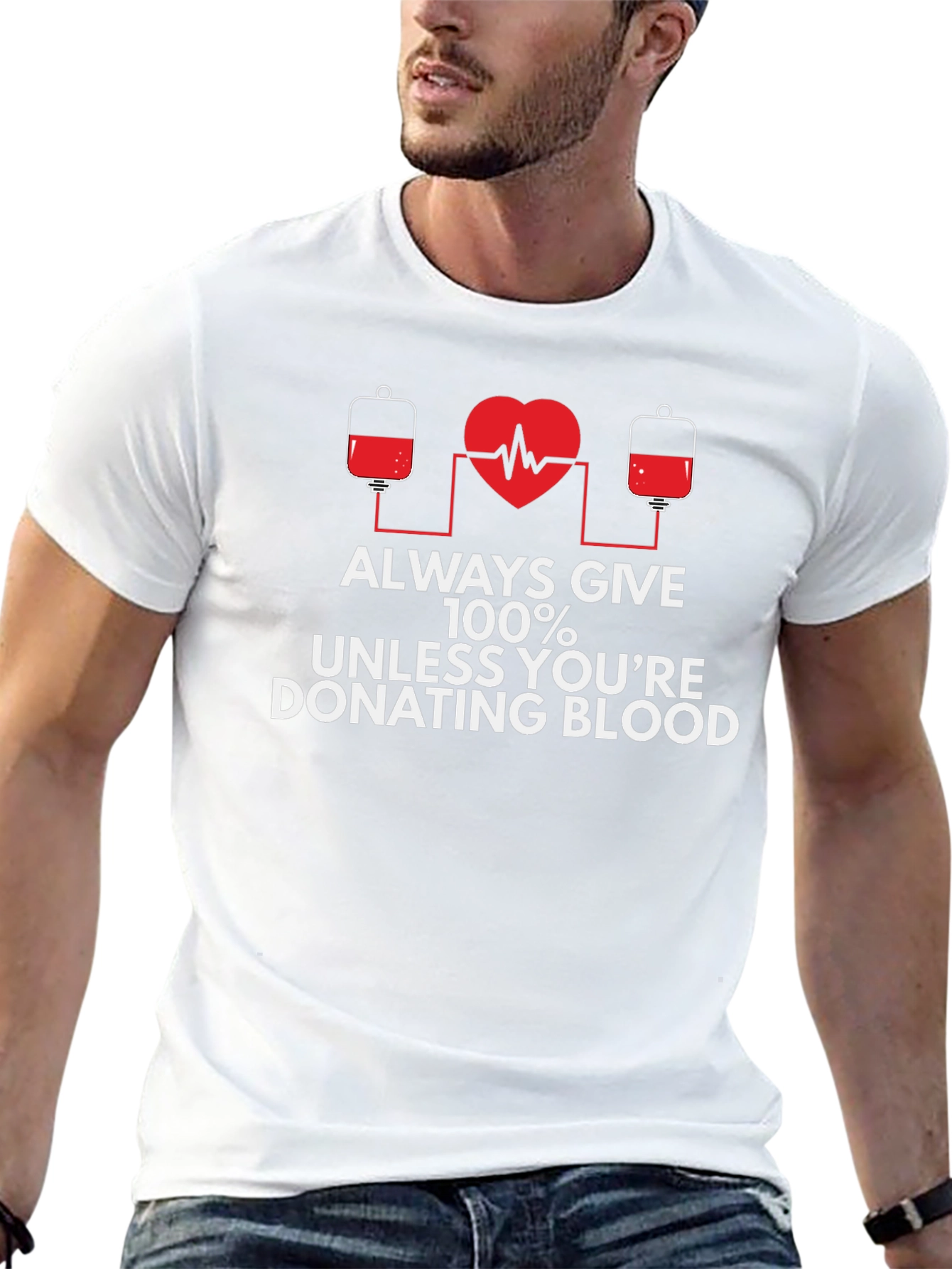Donate Blood T-Shirt - Always Give 100%