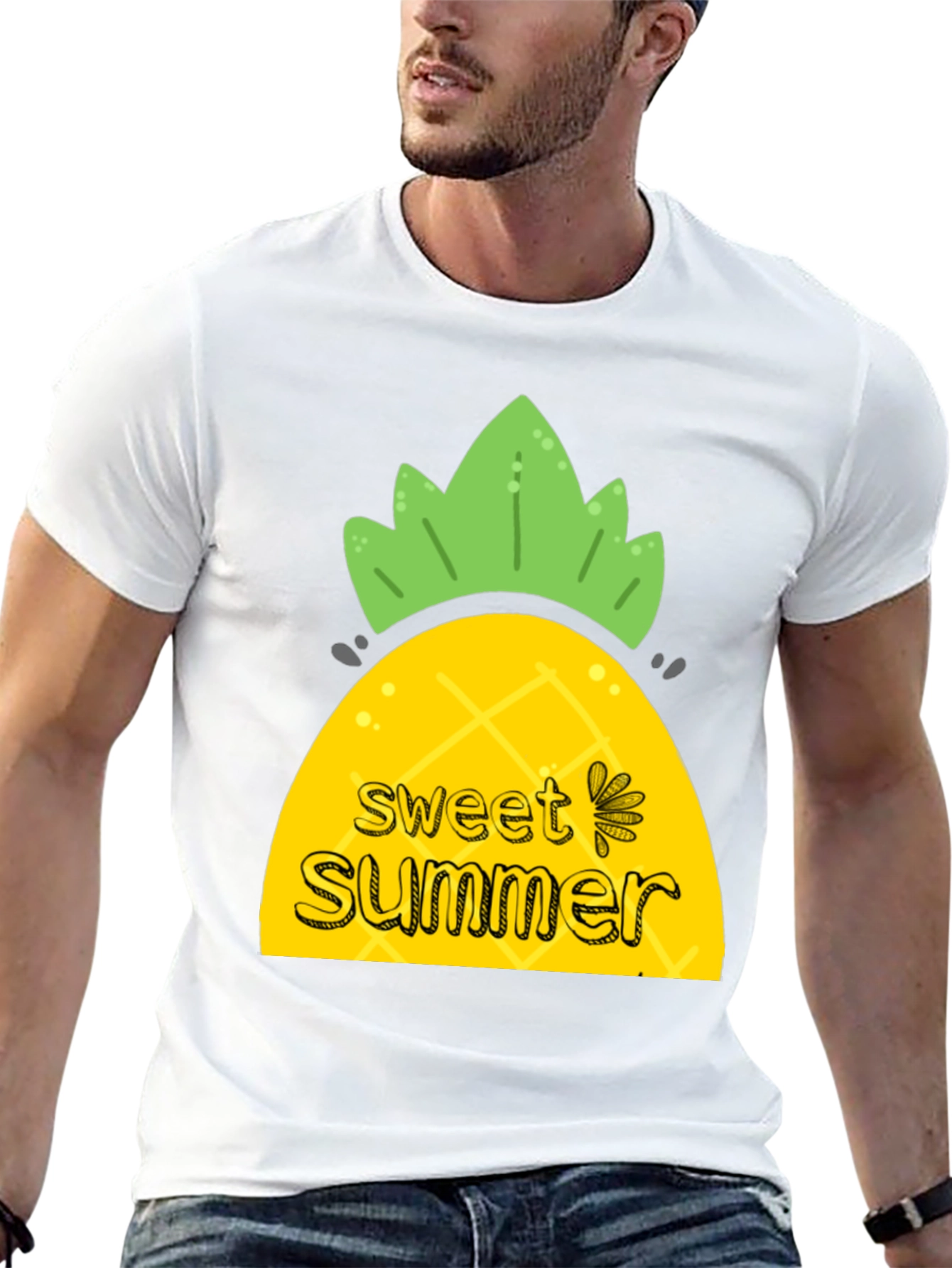 Sweet Summer Pineapple Graphic T-Shirt
