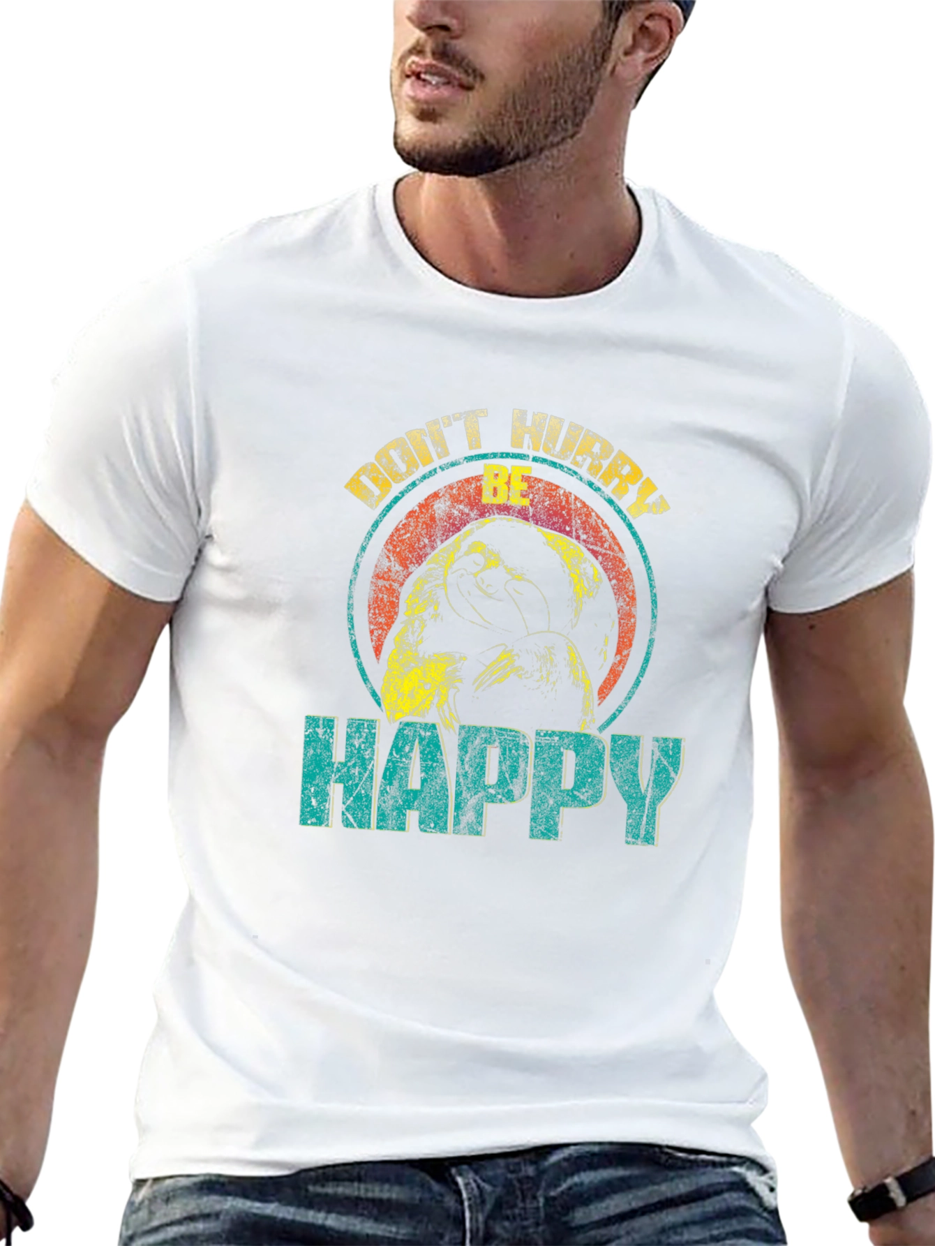 Dont Worry Be Happy Sloth Graphic Tee
