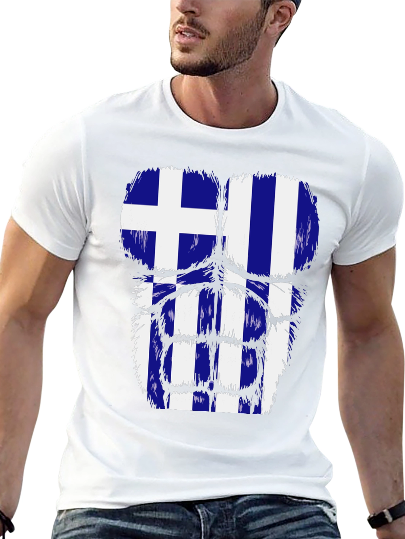 Greek Flag Muscle Tee