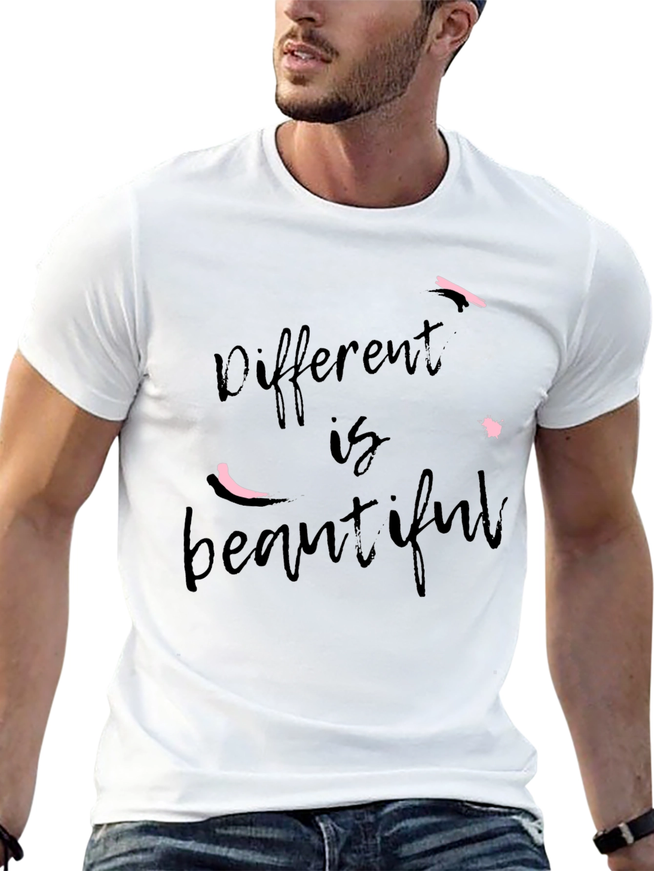 Different is Beautiful Black Graphic Tee