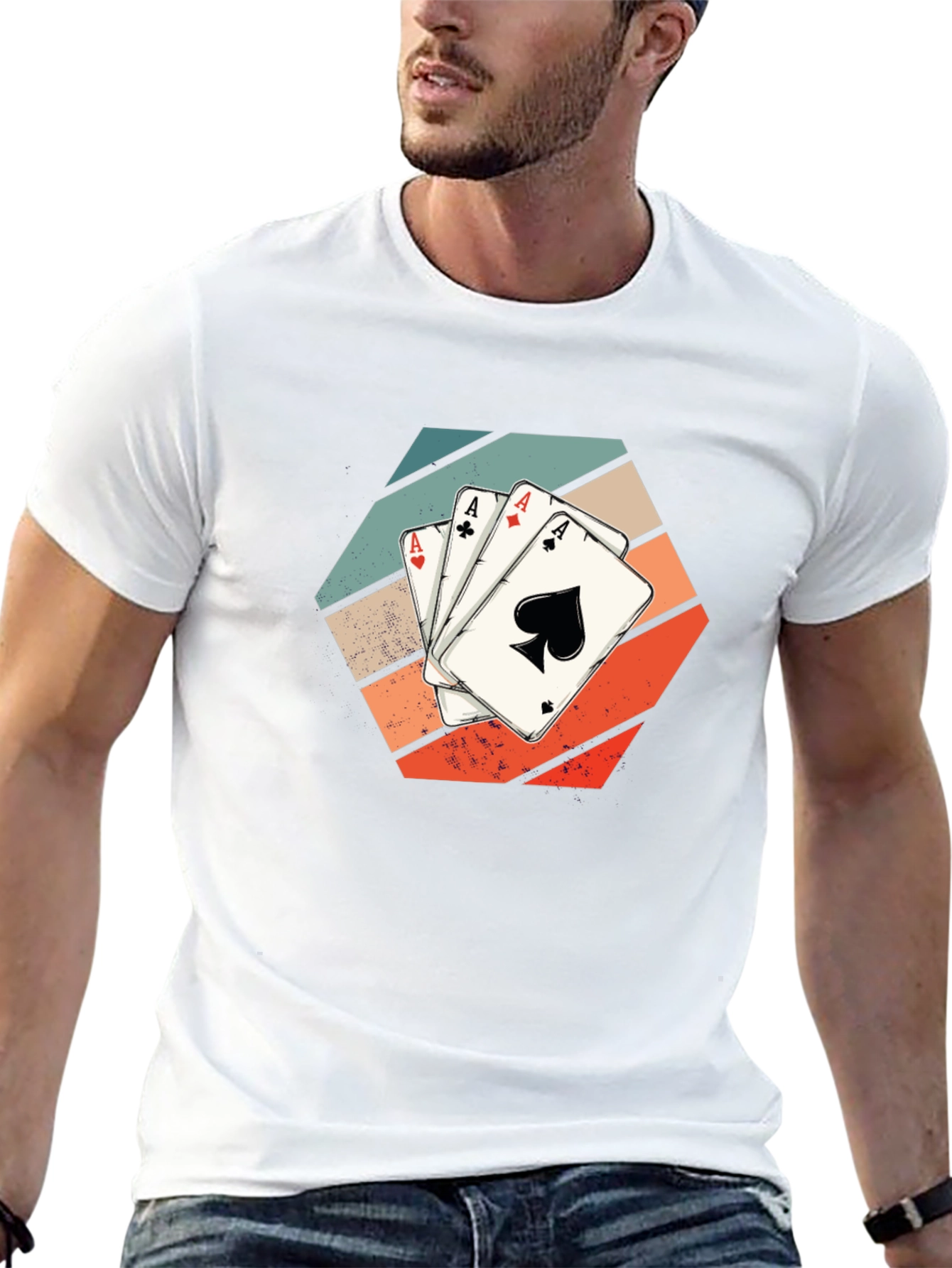 Poker Aces T-Shirt - Retro Card Design