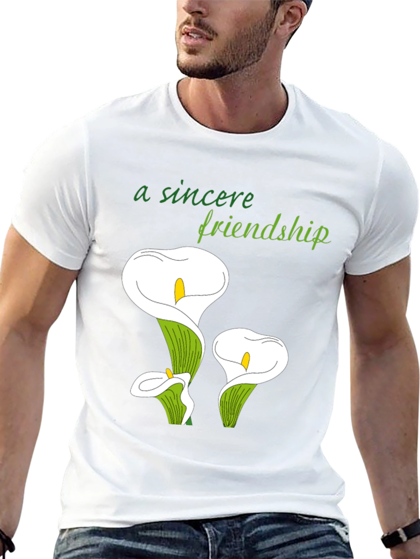 Calla Lily Friendship Tee - Black Casual Comfort