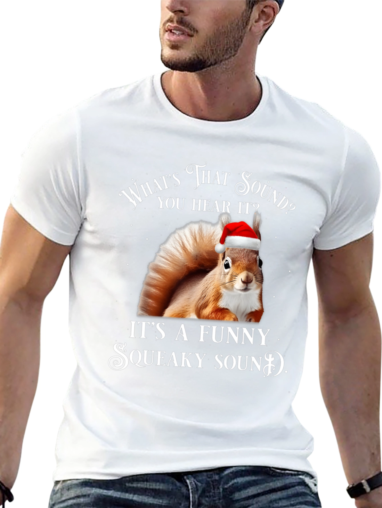 Funny Squeaky Sound Squirrel Christmas T-Shirt