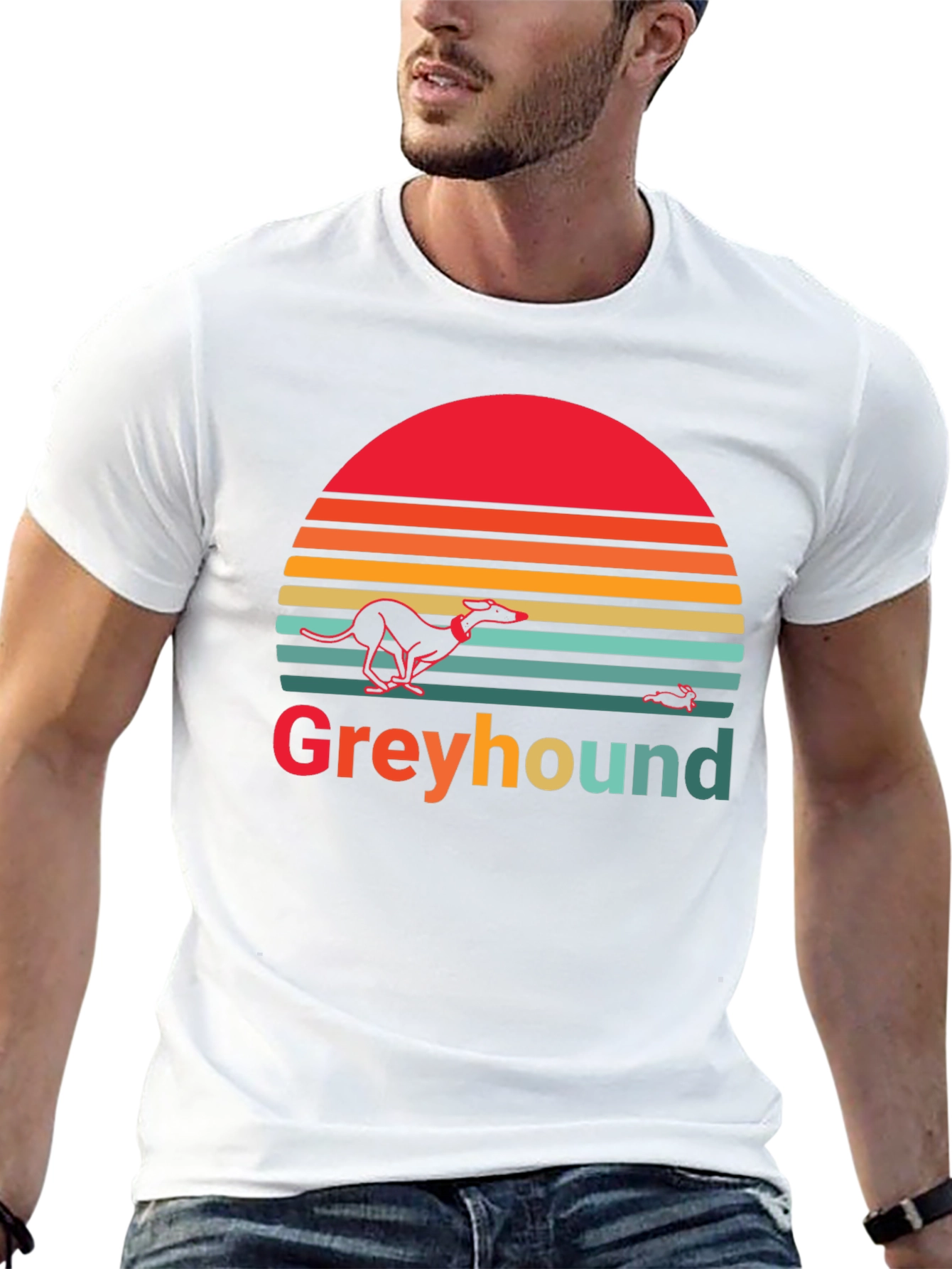 Greyhound Retro Sunset Graphic Tee
