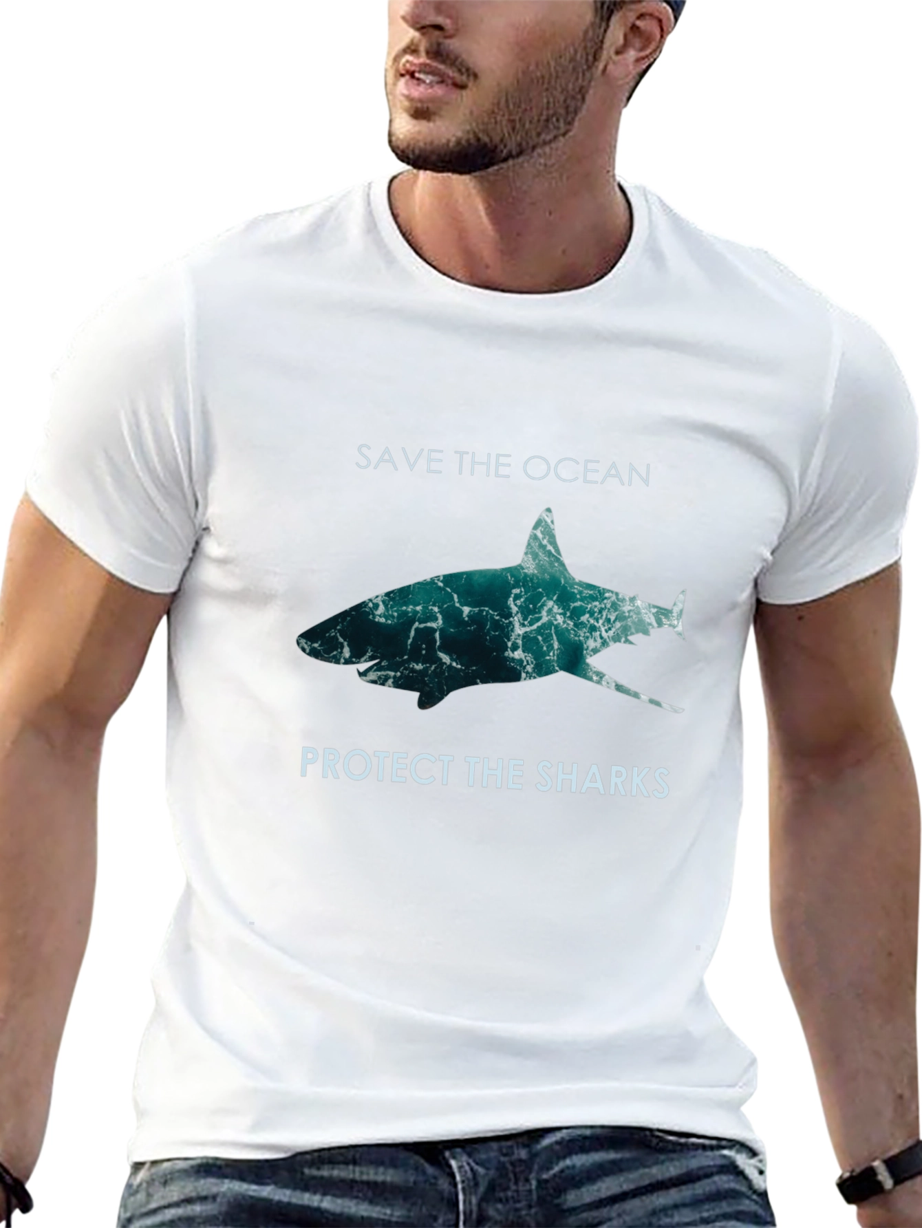 Save the Ocean Protect Sharks Graphic Tee