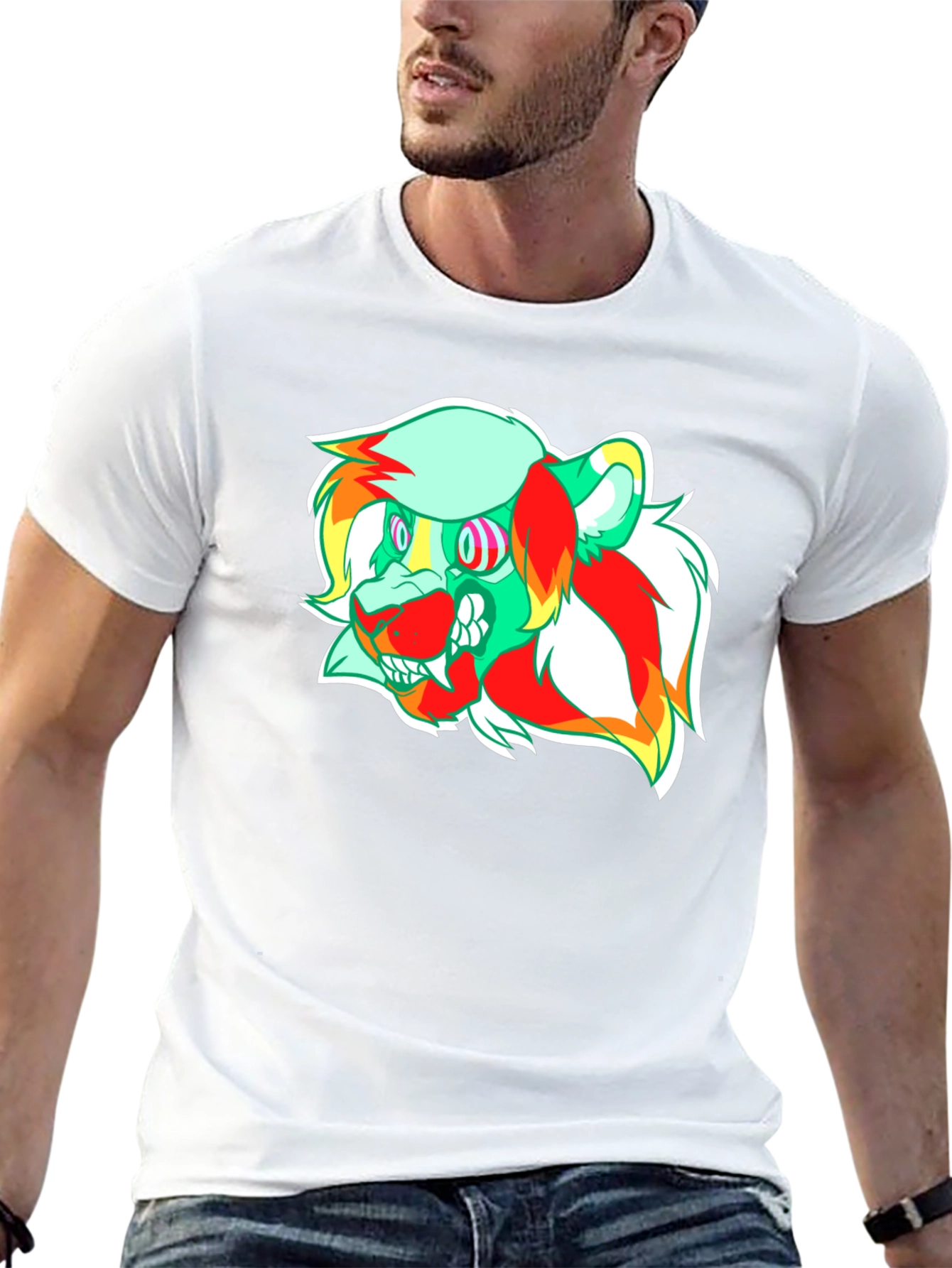 Psychedelic Lion Graphic Tee - Modern Comfort