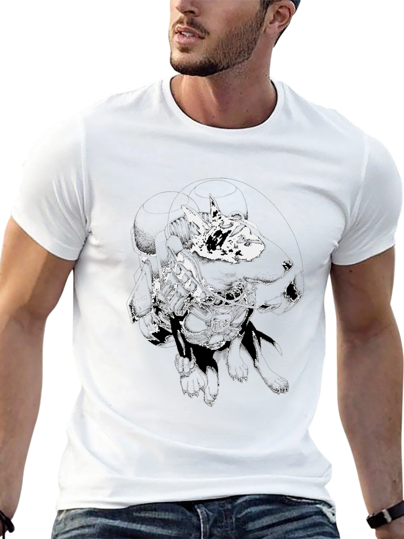 Abstract Graphic Black T-Shirt for Men
