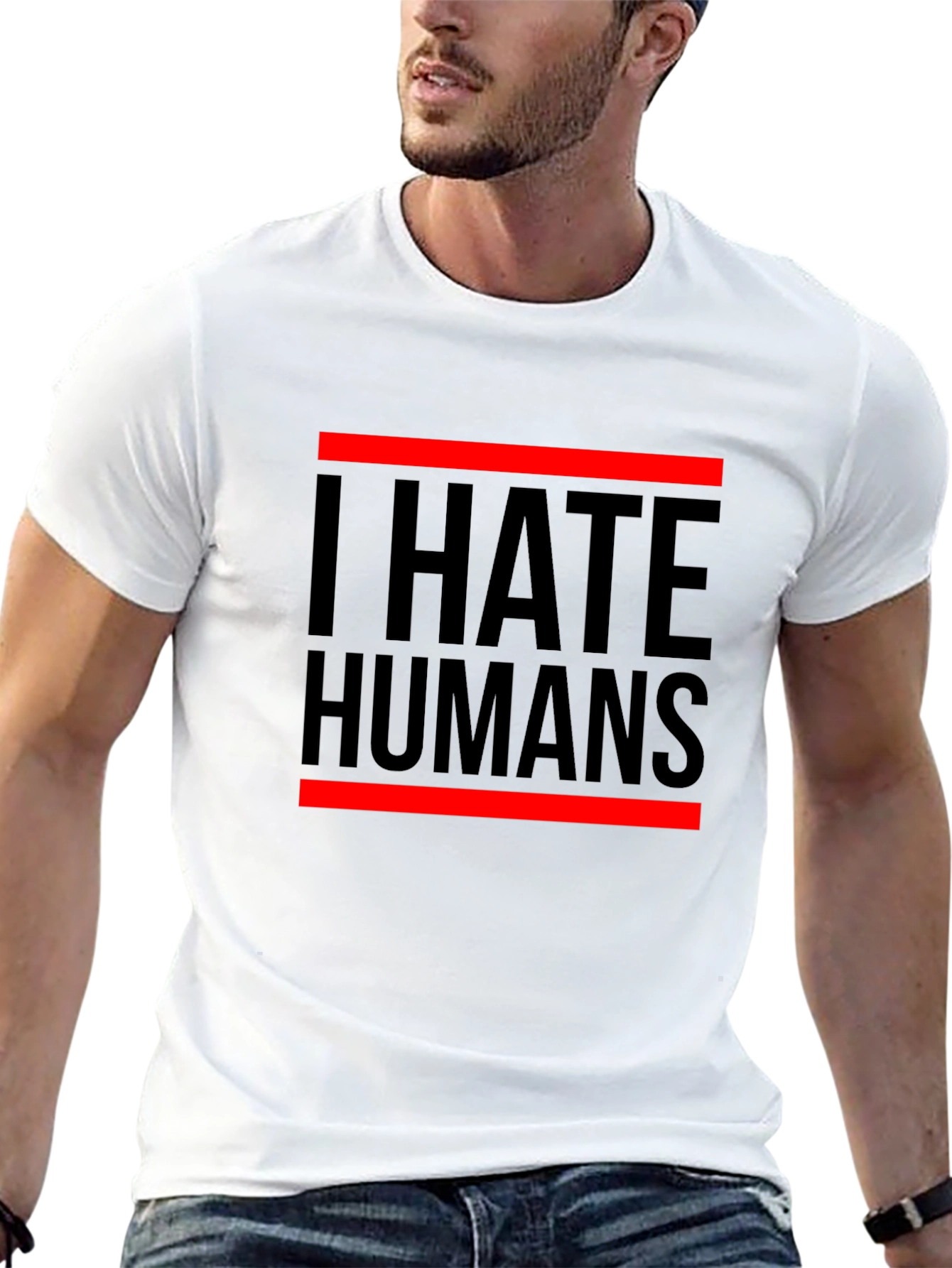 I Hate Humans Graphic Tee - Black Cotton