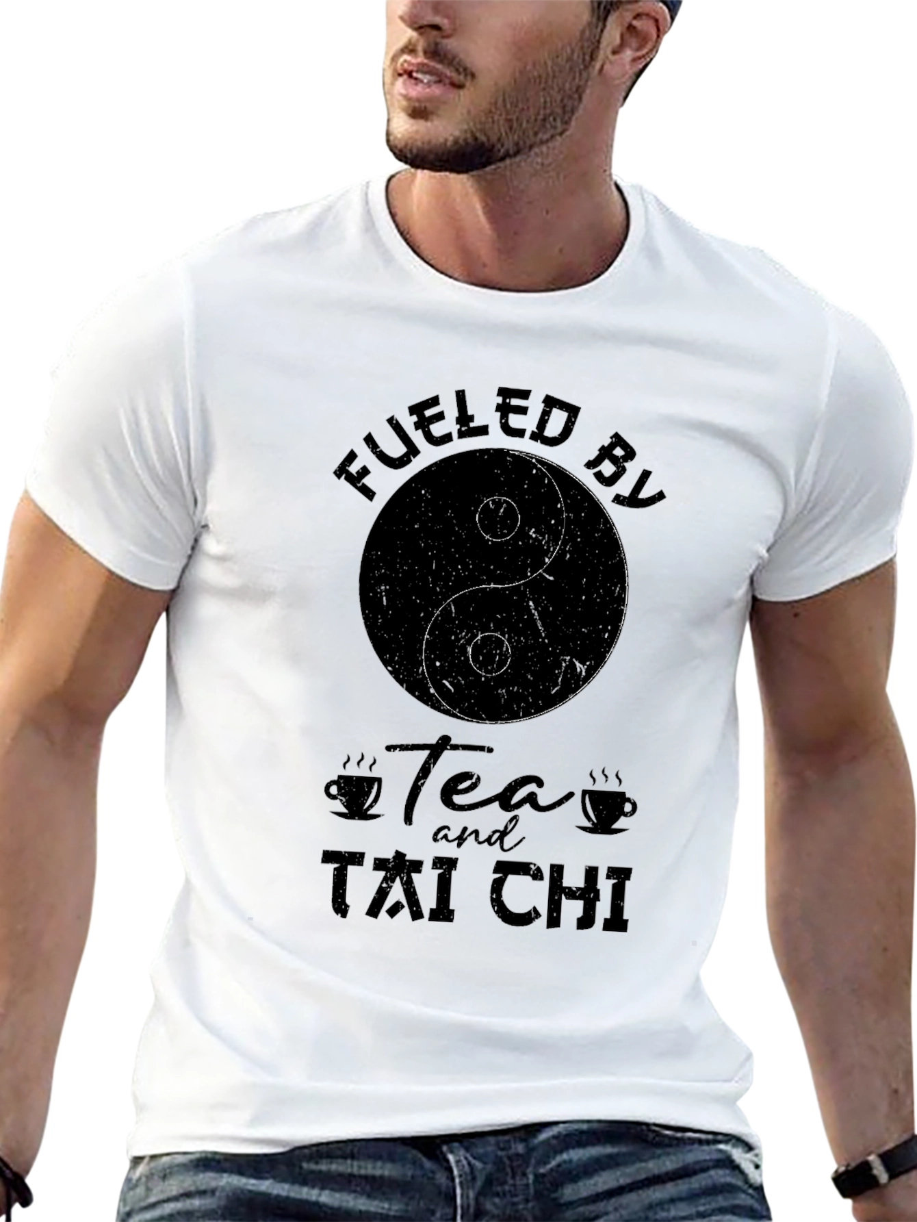 Fueled by Tea and Tai Chi Black T-Shirt