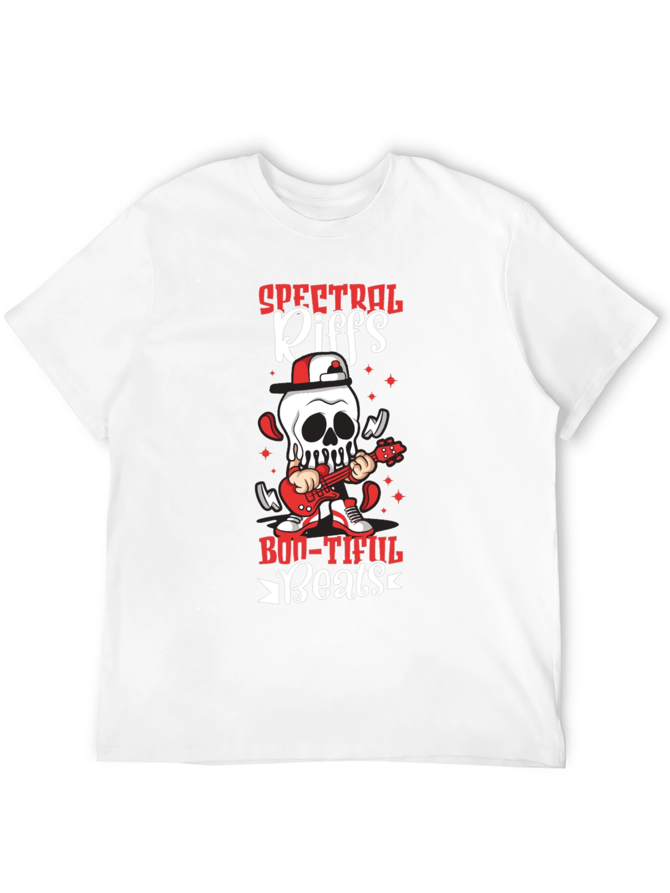 Spectral Riffs Boo-Tiful Beats T-Shirt - Rocking Skeleton