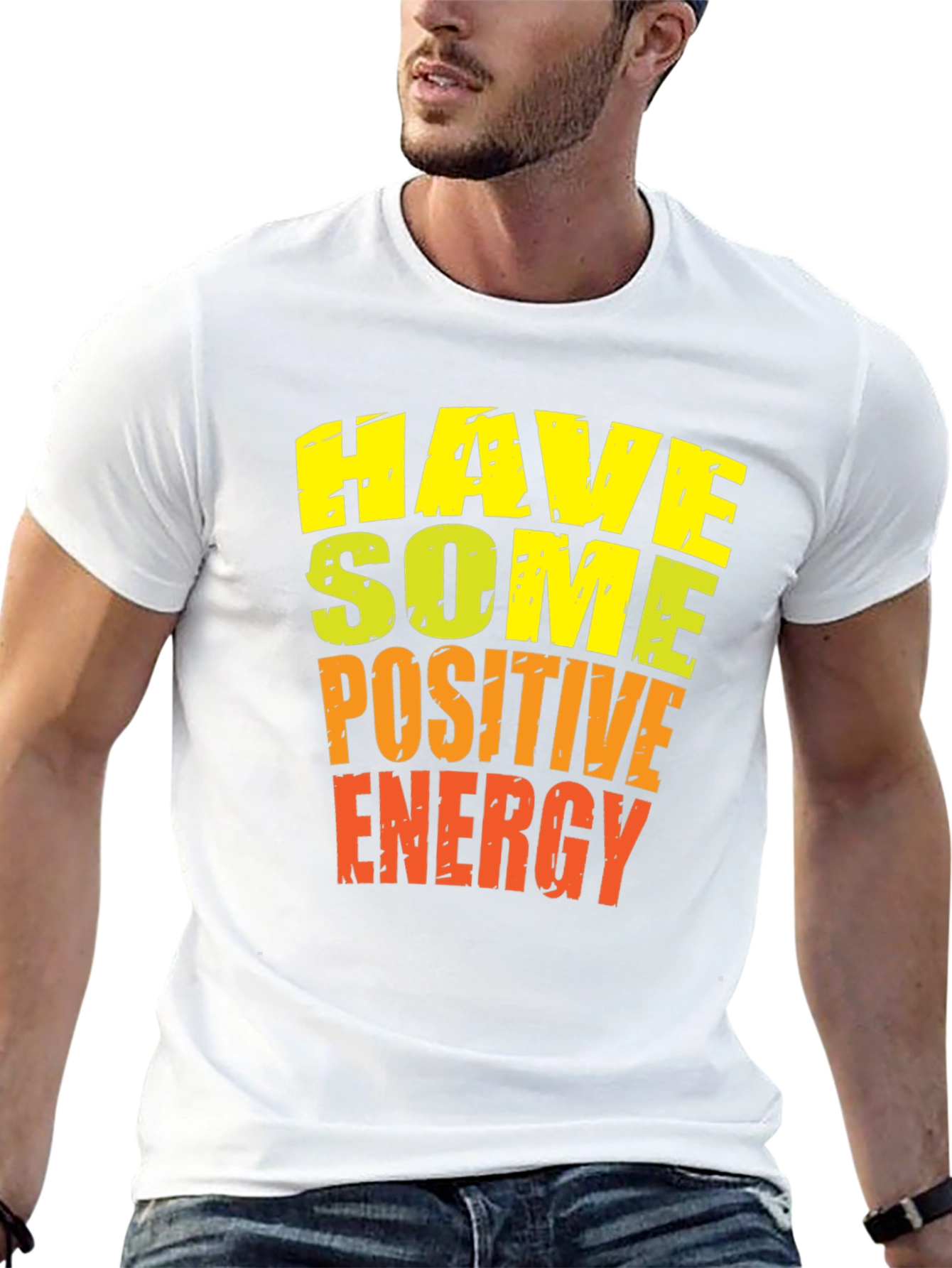 Positive Energy Graphic Tee - Black Cotton T-Shirt