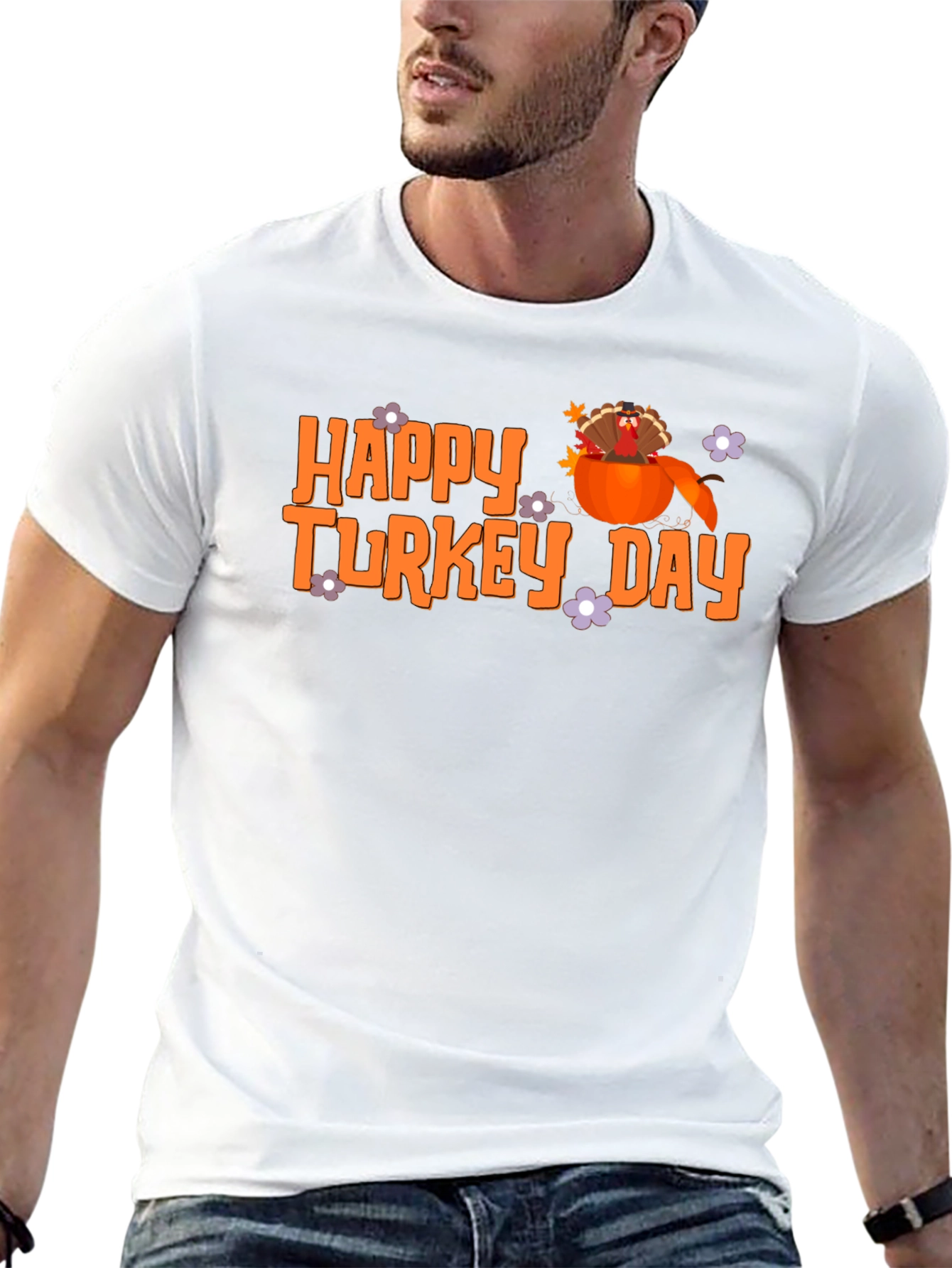 Happy Turkey Day T-Shirt Fall Thanksgiving Tee