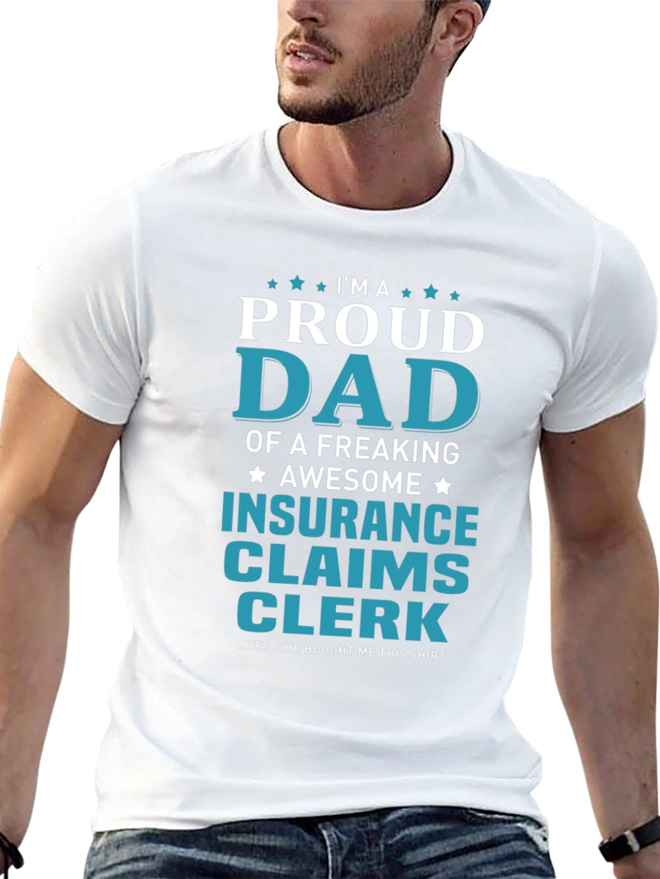 Proud Dad Insurance Claims Clerk Graphic T-Shirt