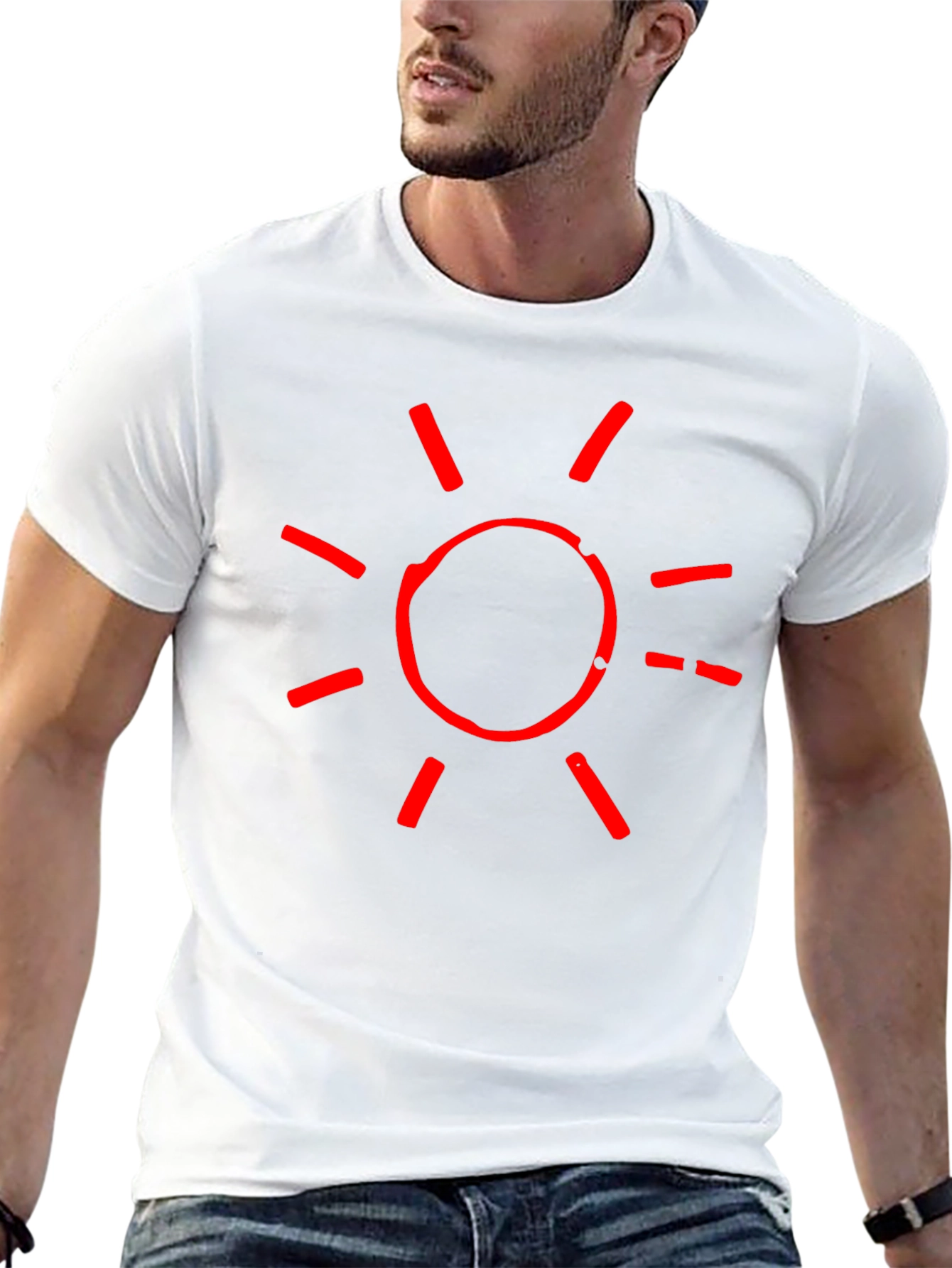Red Sun Graphic Black T-Shirt