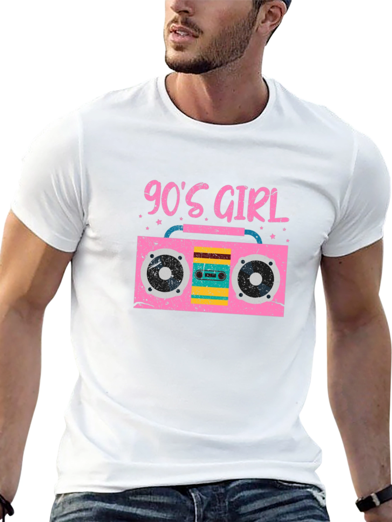 90s Girl Boombox Graphic T-Shirt