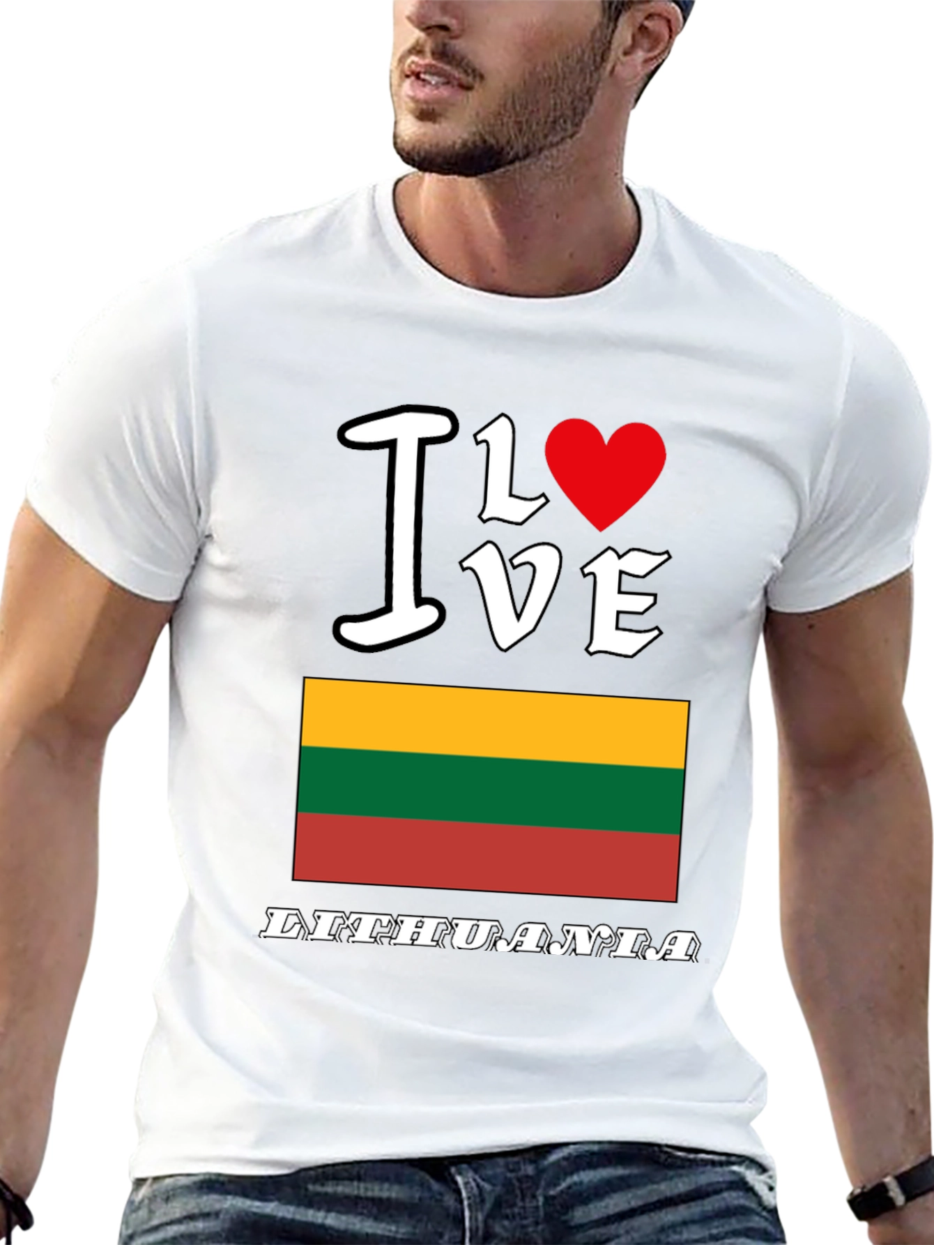 I Love Lithuania T-Shirt - Mens Black Tee