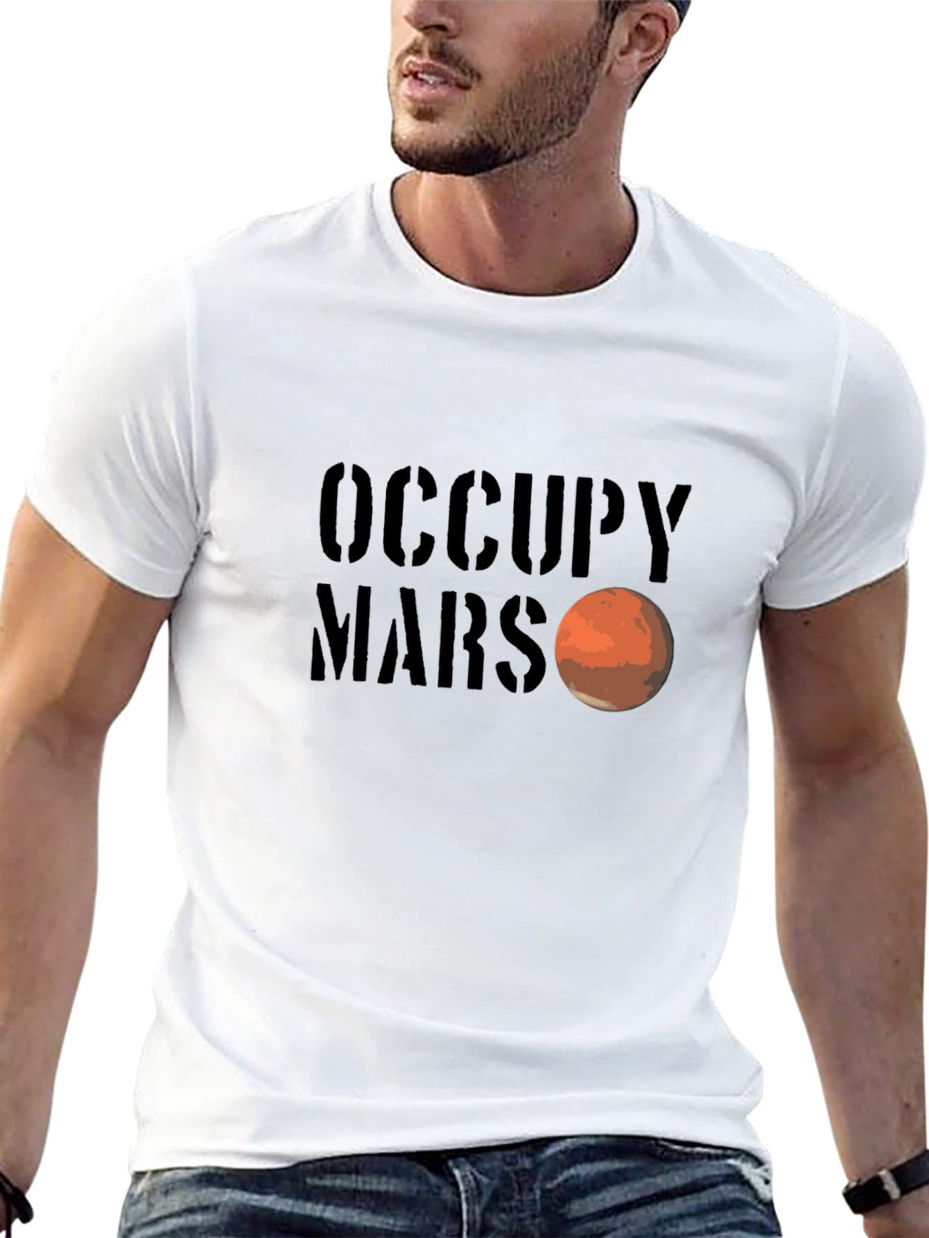 Occupy Mars Graphic Tee - Space Exploration T-Shirt
