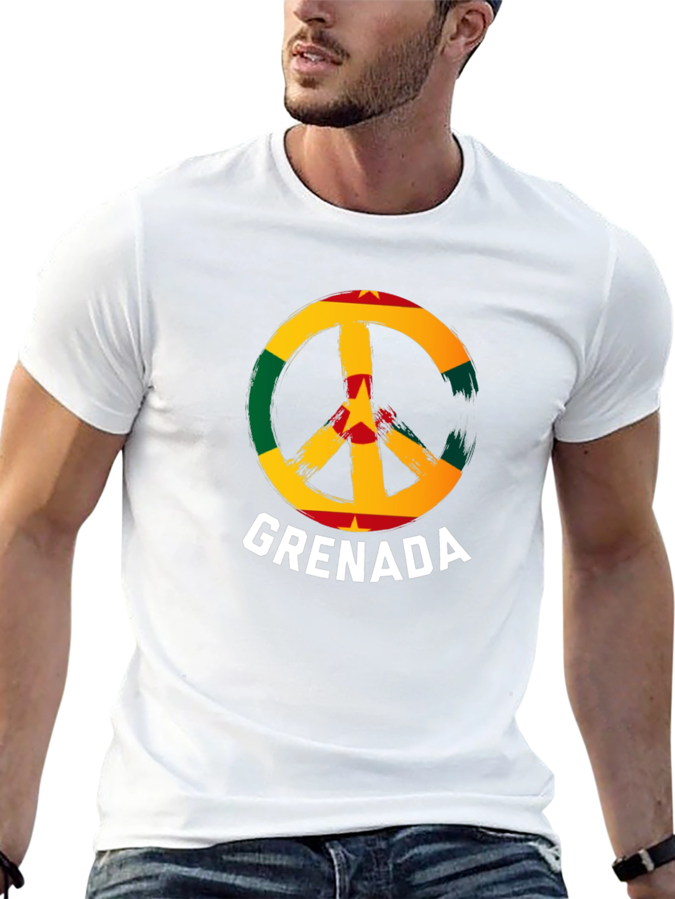 Grenada Flag Peace Sign T-Shirt