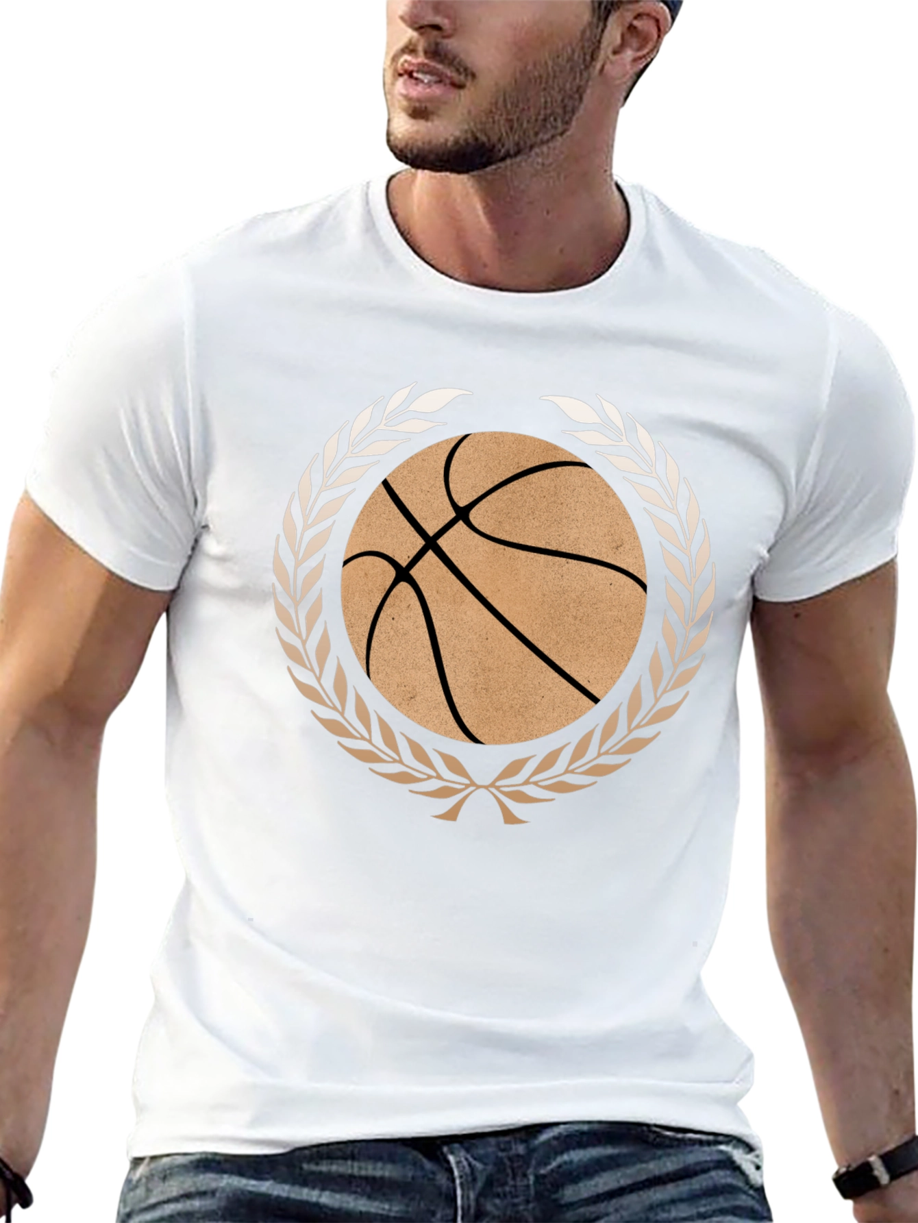 Basketball Laurel Wreath Graphic T-Shirt