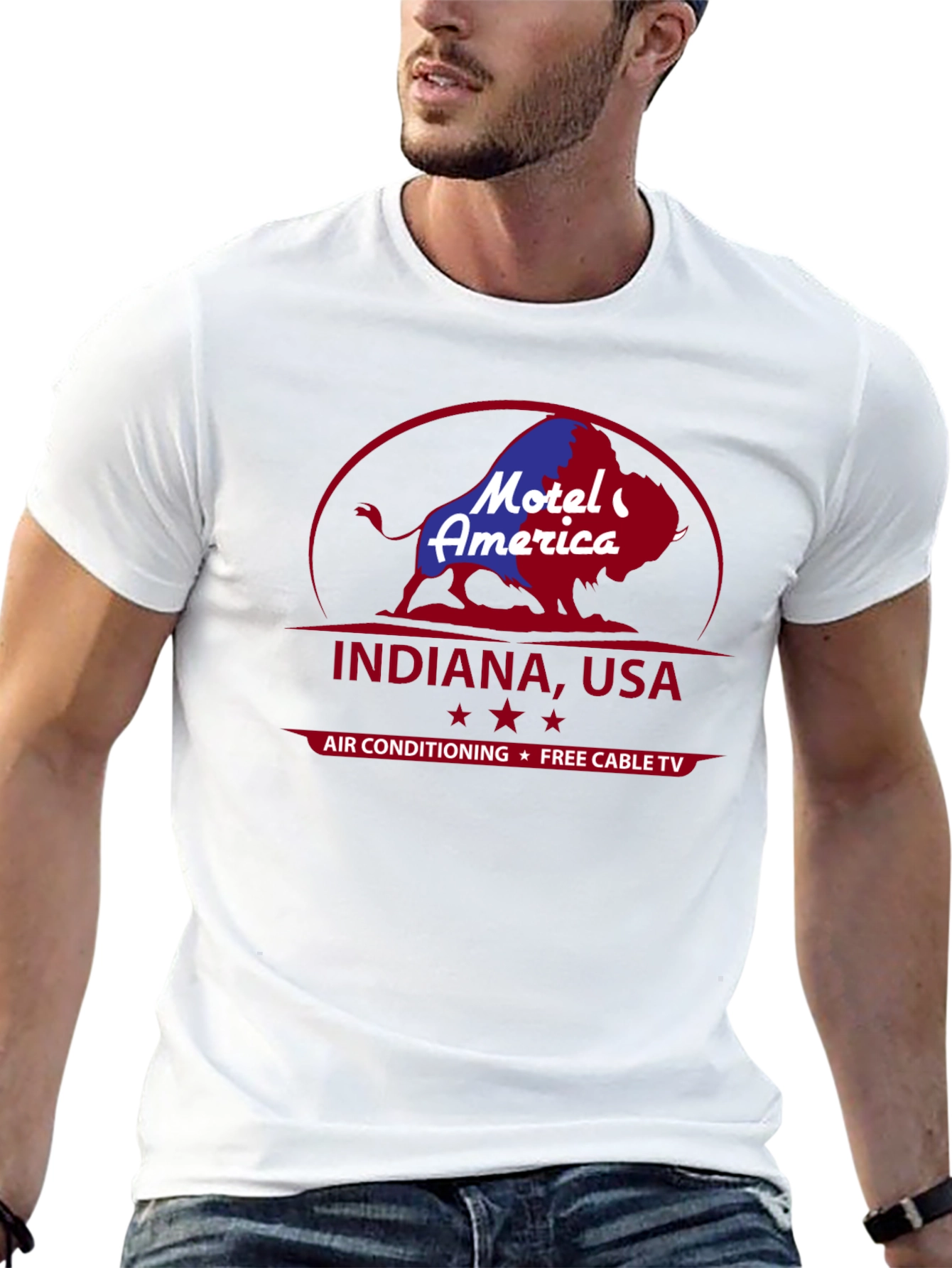Motel America Indiana USA T-Shirt Retro Graphic Tee