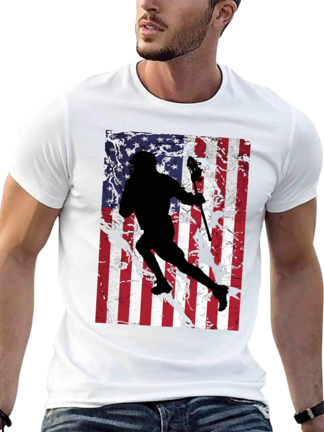 USA Lacrosse Player T-Shirt