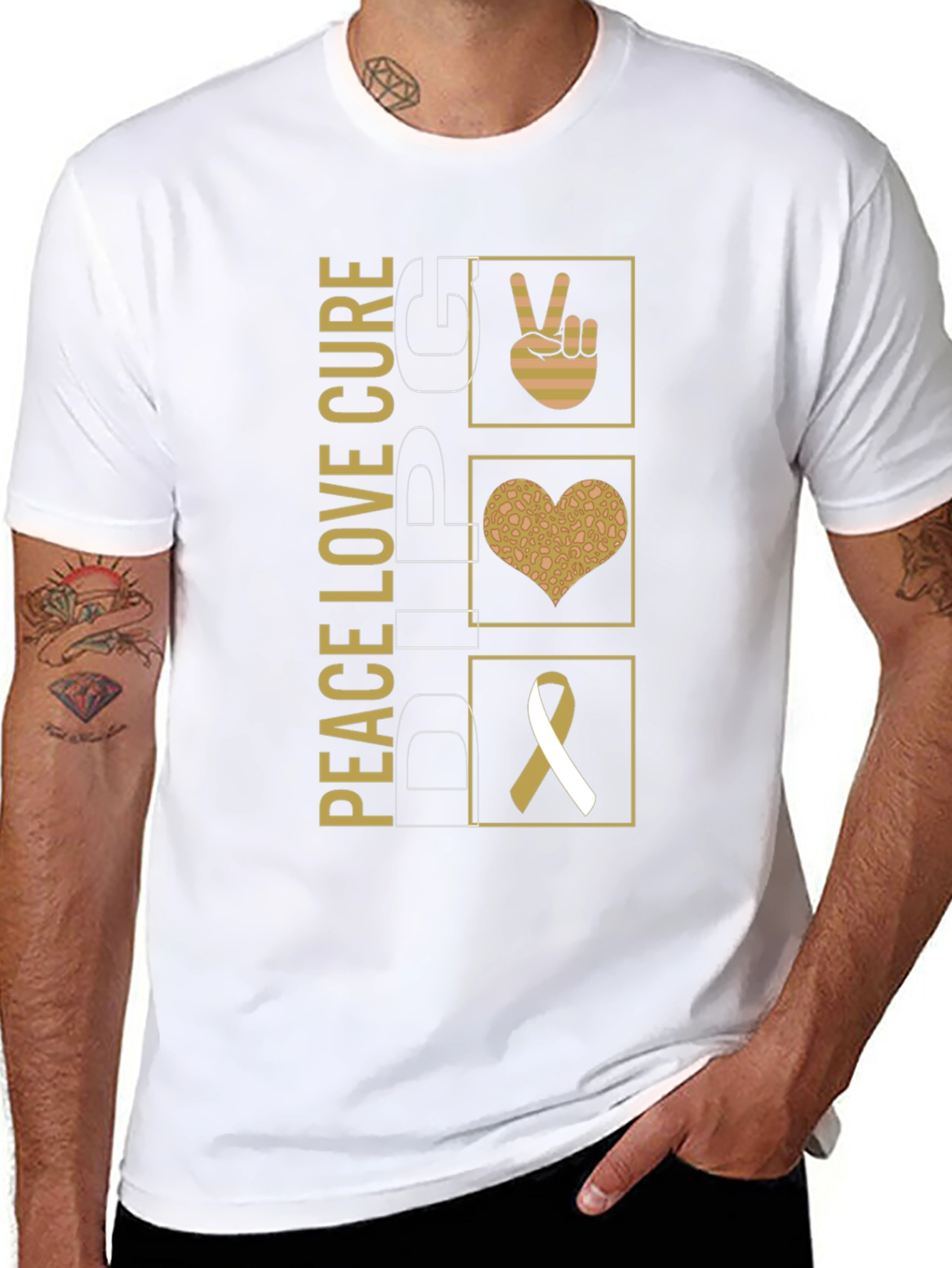 Peace Love Cure Black Graphic Tee