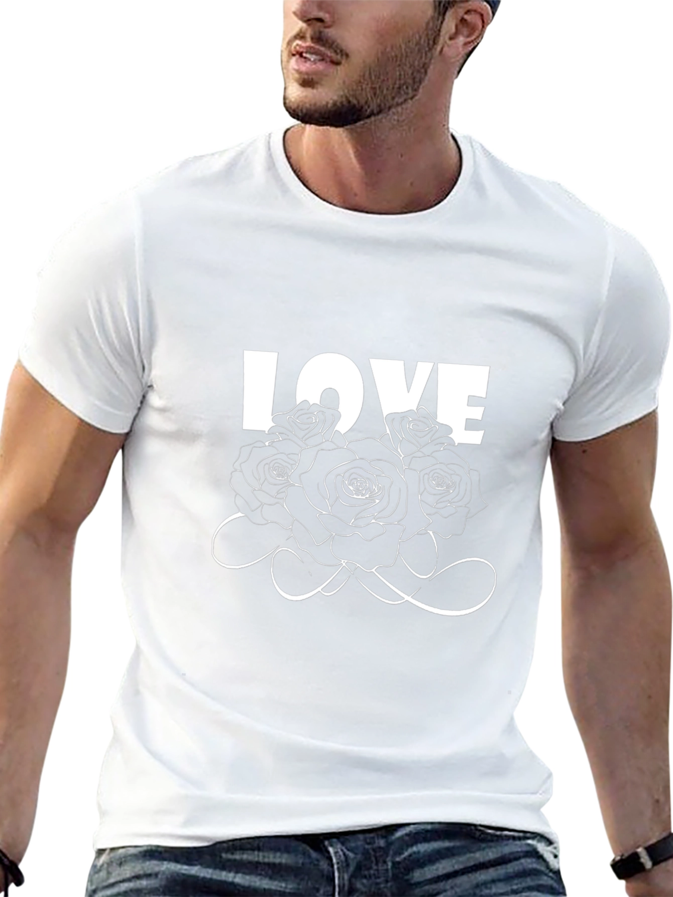 Love Roses Graphic Black T-Shirt