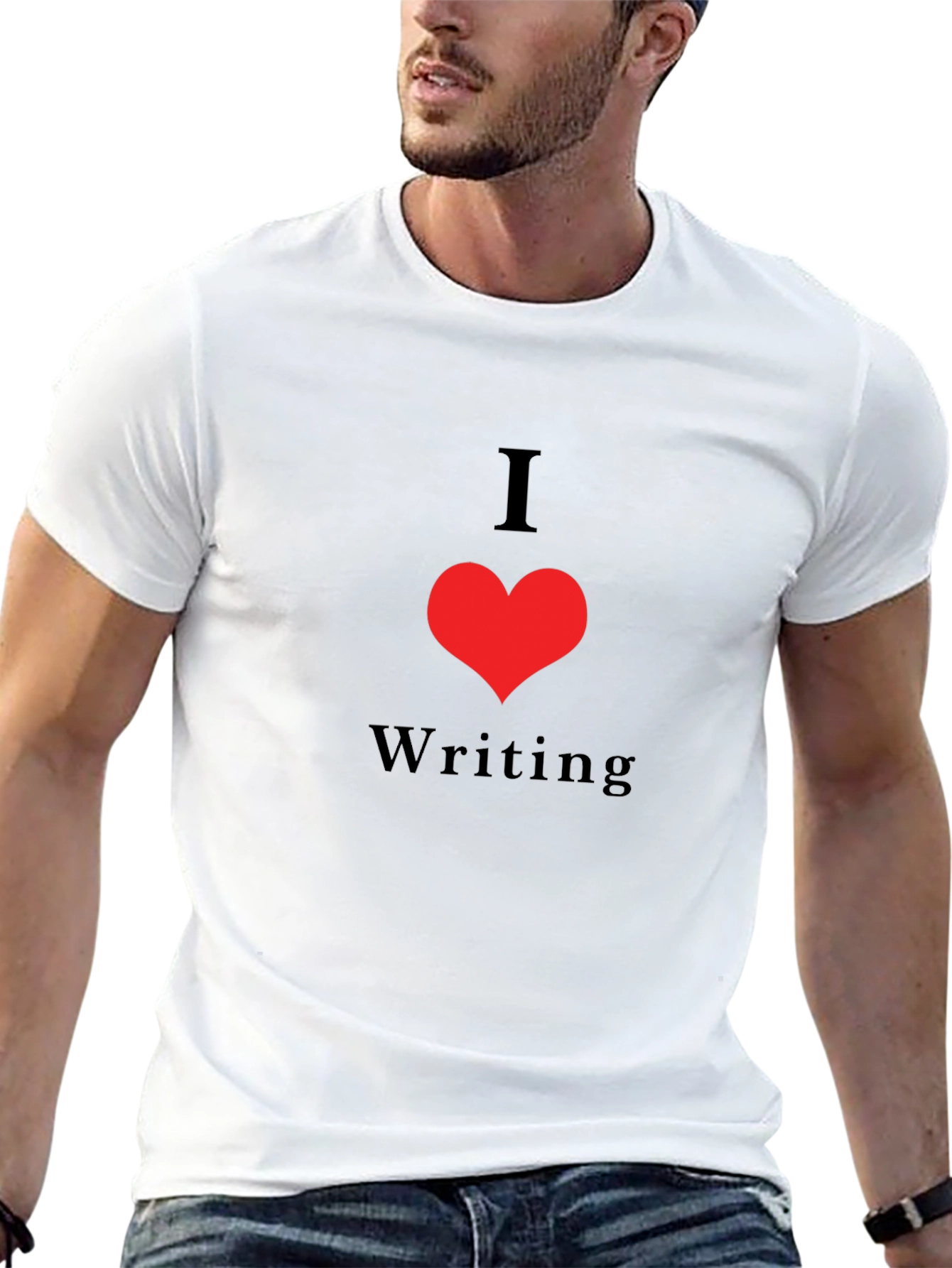 I Love Writing Graphic T-Shirt - Black