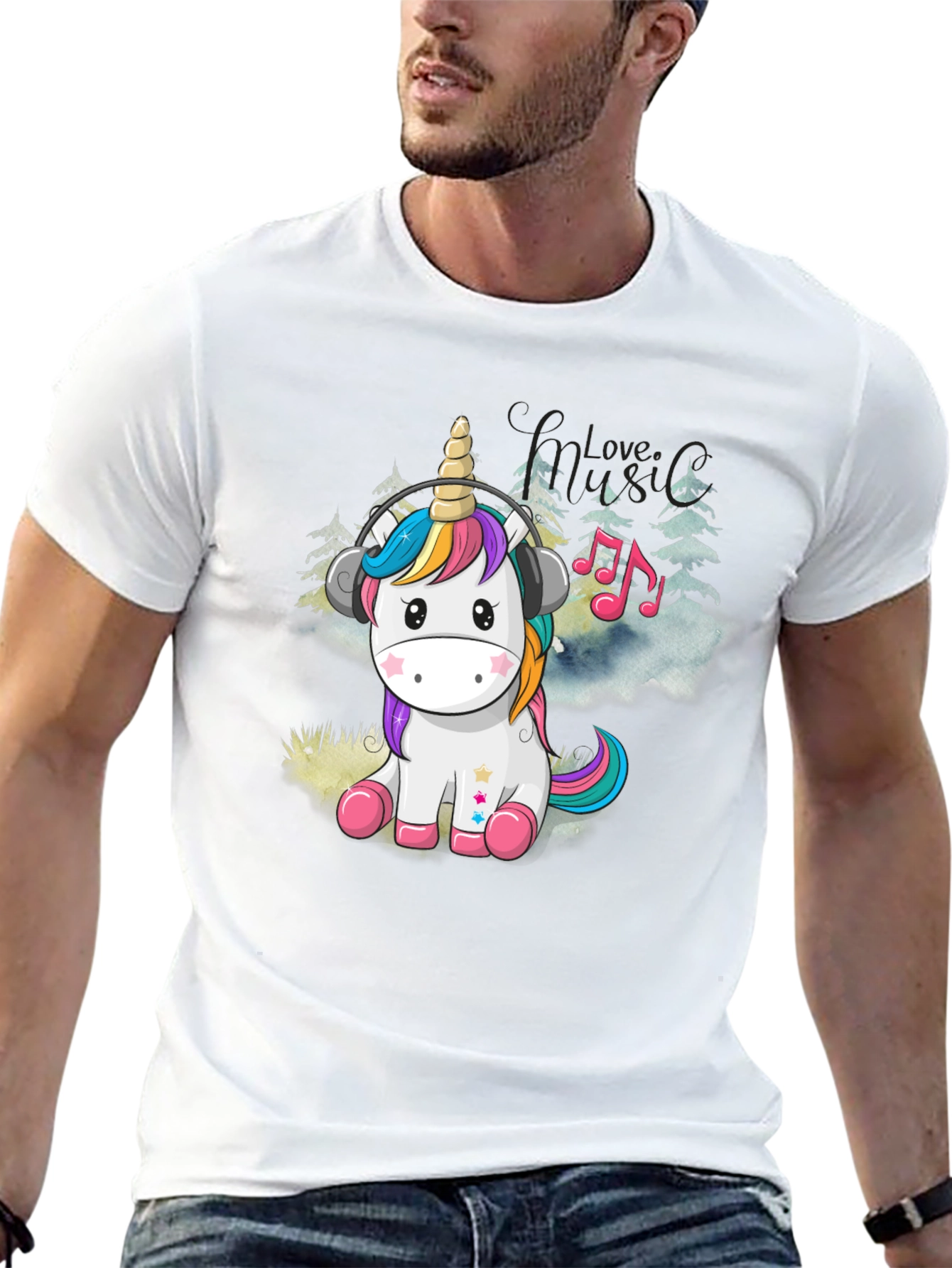 Unicorn Music Lover Graphic Tee