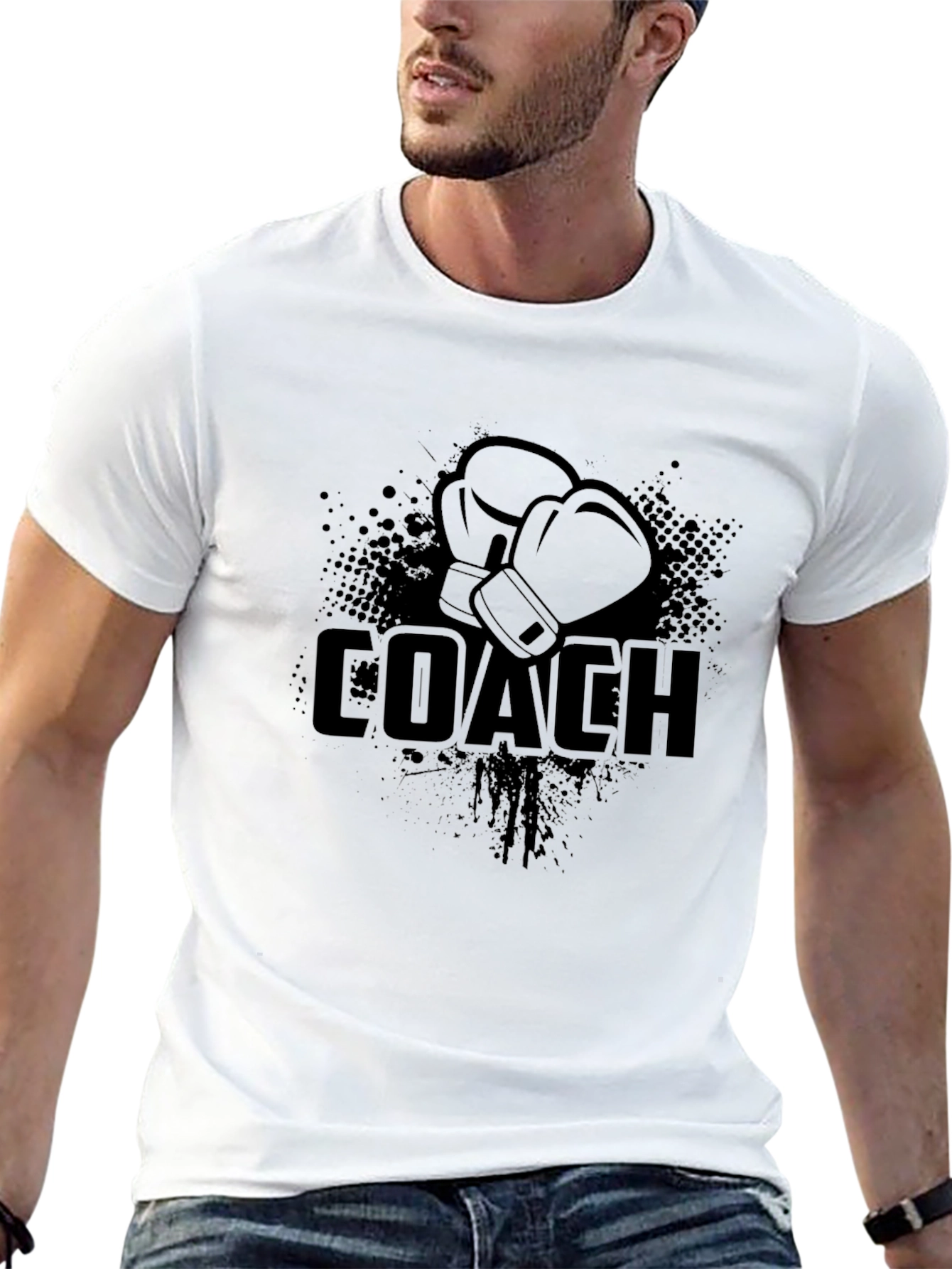 Boxing Coach T-Shirt - Black Sporty Graphic Tee
