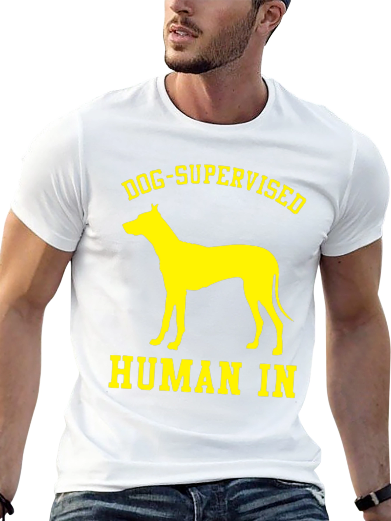 Dog Supervised Human T-Shirt - Funny Pet Lover Tee