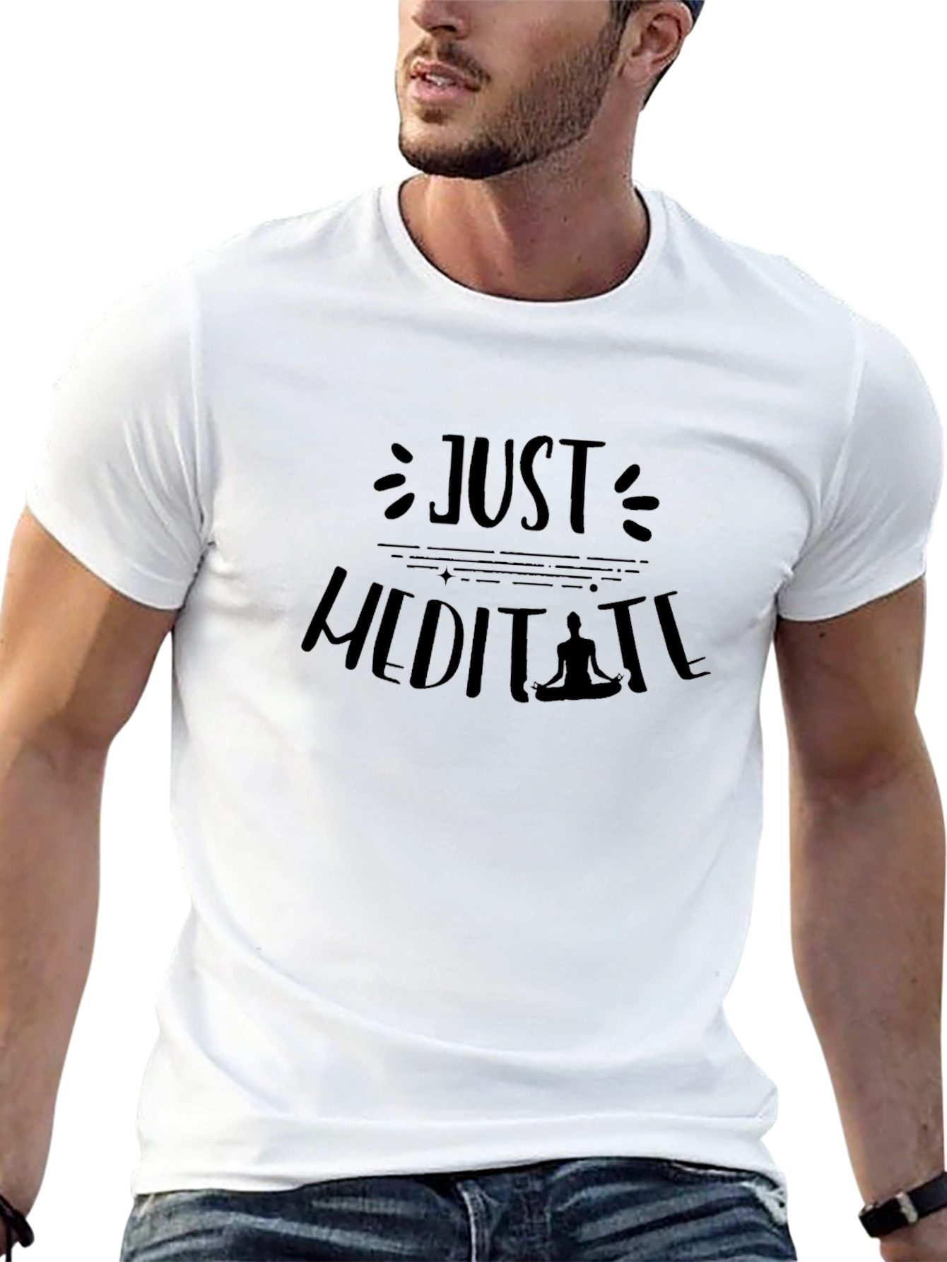 Just Meditate Graphic Black T-Shirt