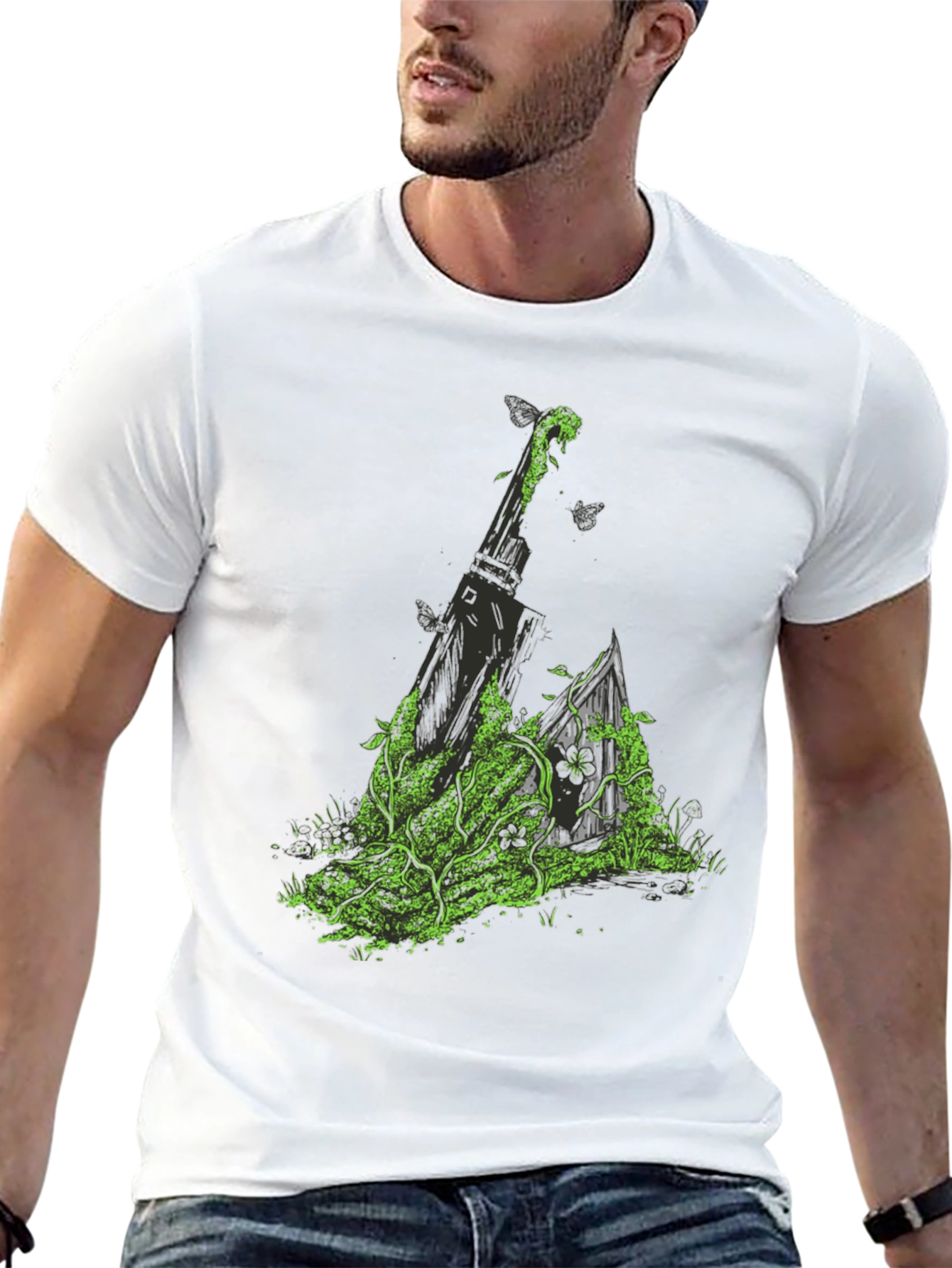 Nature Sword Tee - Black Graphic T-Shirt