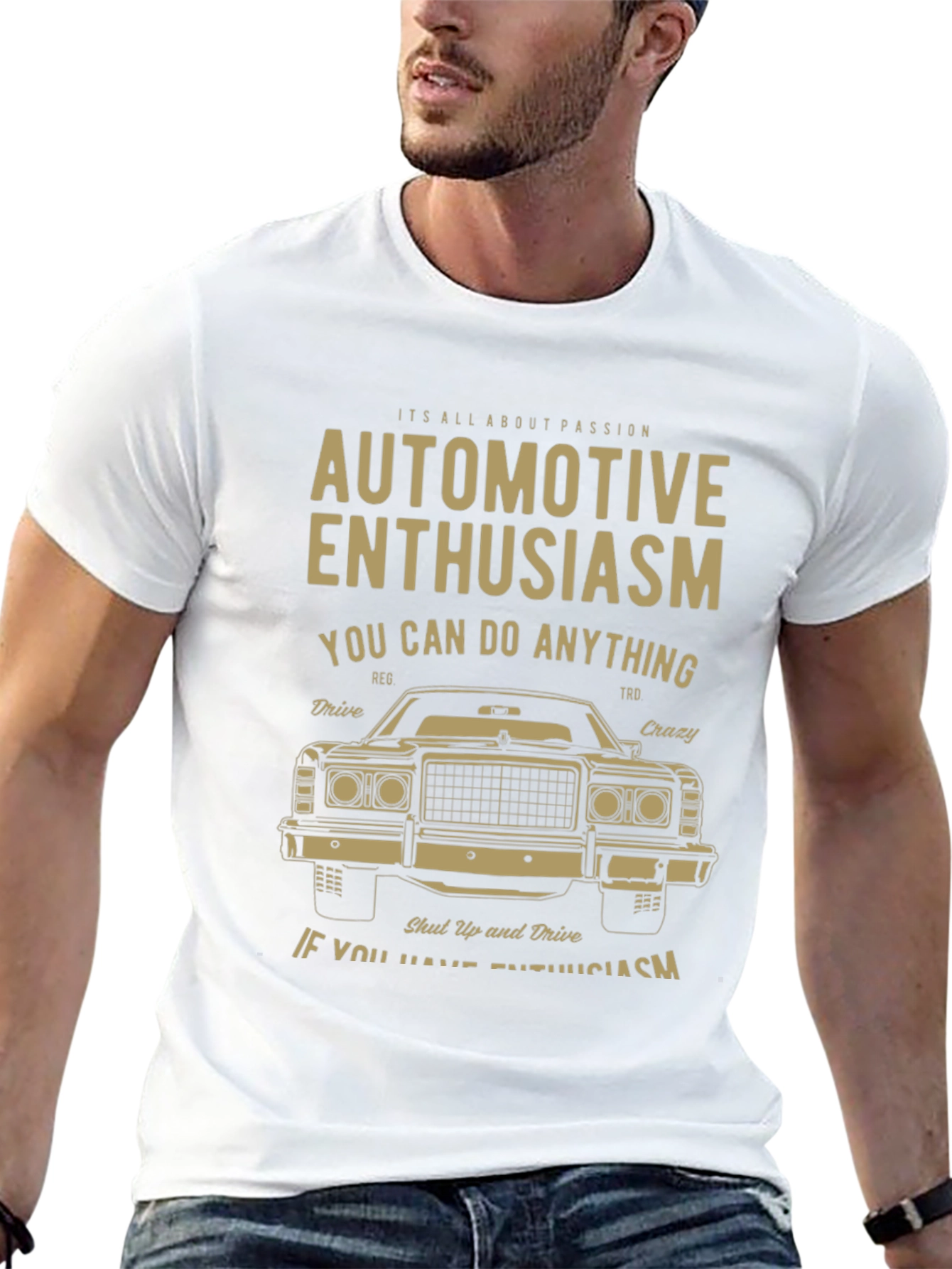 Automotive Enthusiast Black Graphic T-Shirt